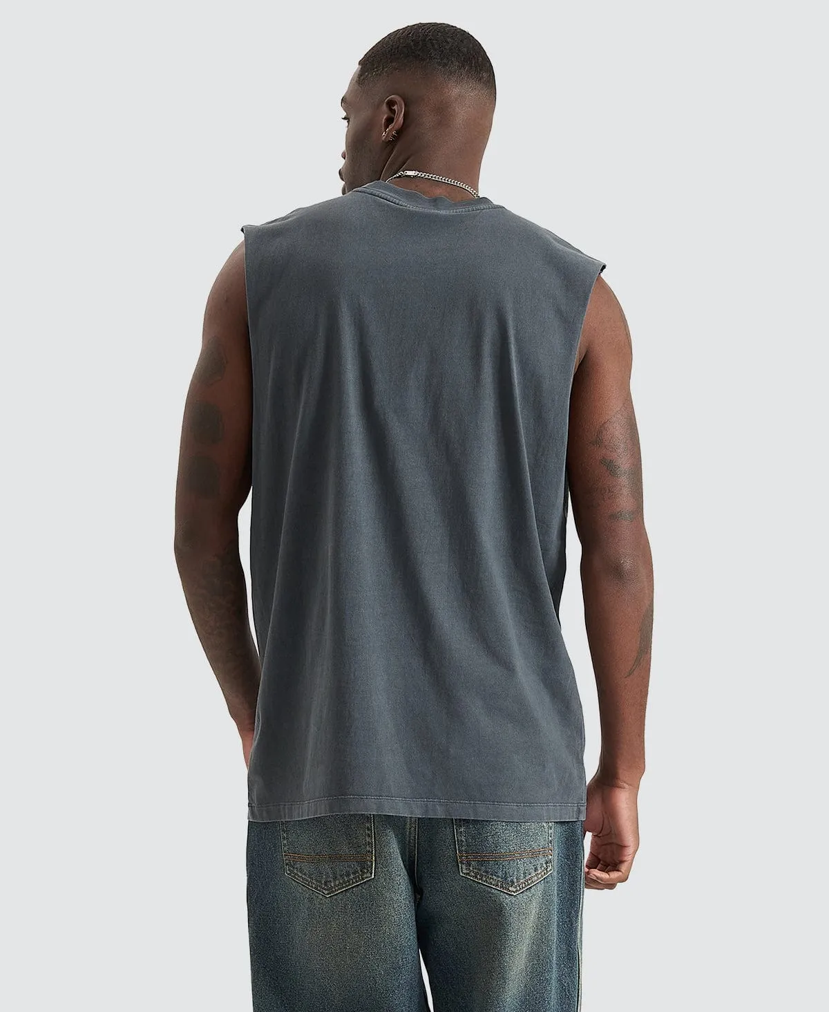 Dominions Relaxed Fit Muscle Tee Pigment Asphalt Grey sold by Neverland product image thumbnail 2