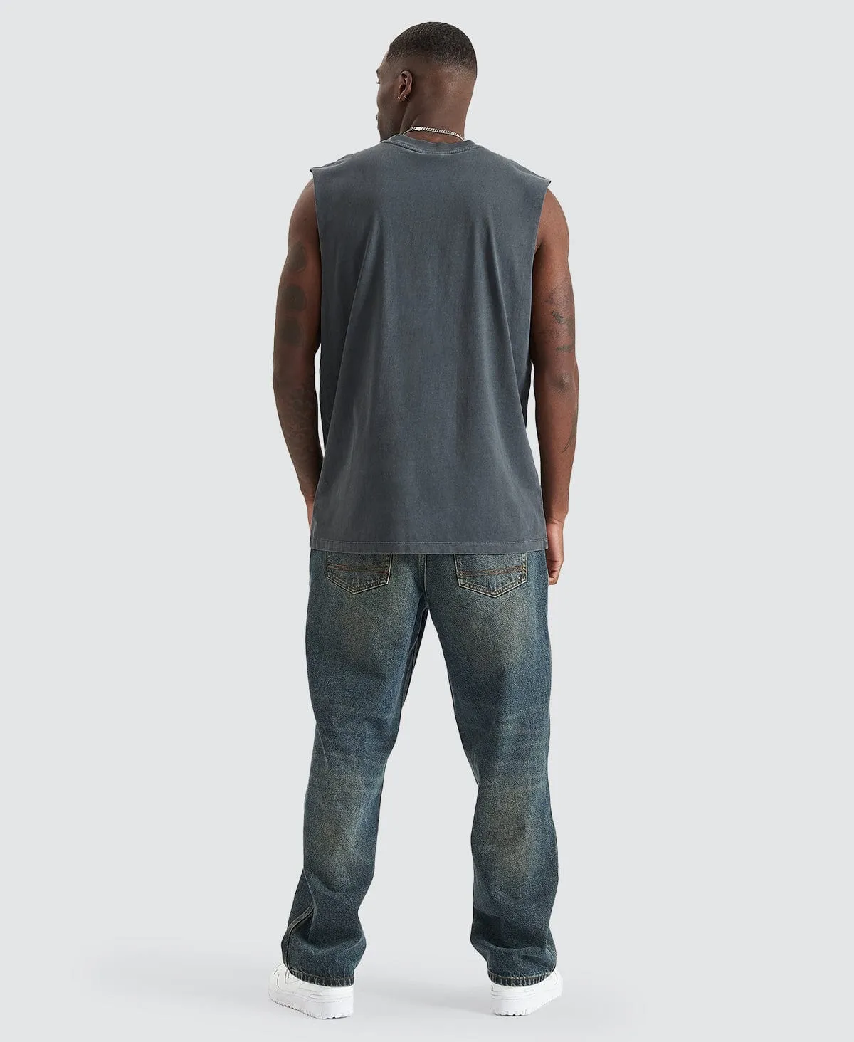 Dominions Relaxed Fit Muscle Tee Pigment Asphalt Grey sold by Neverland product image thumbnail 4