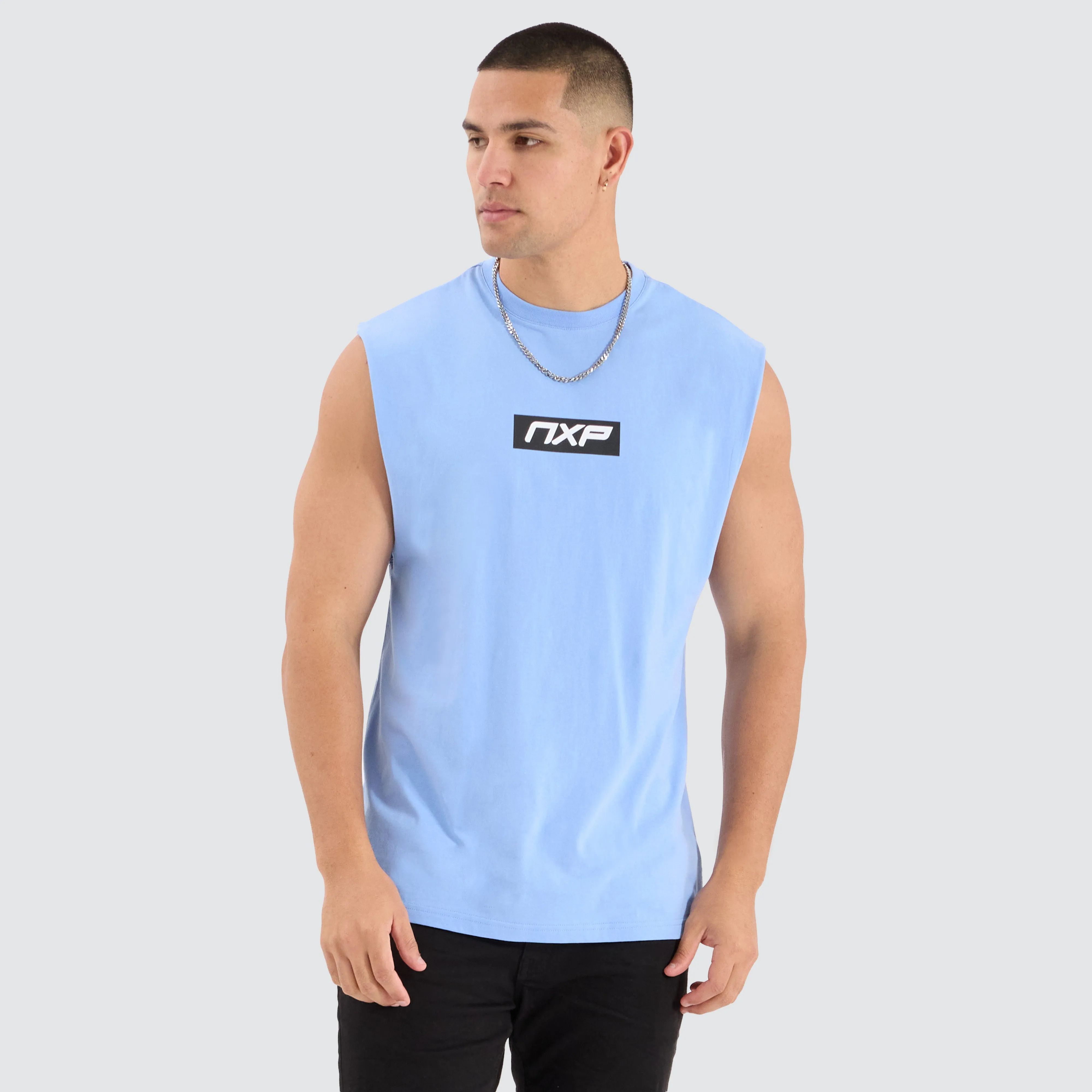 Station Scoop Back Muscle Vista Blue sold by Neverland product image thumbnail 4
