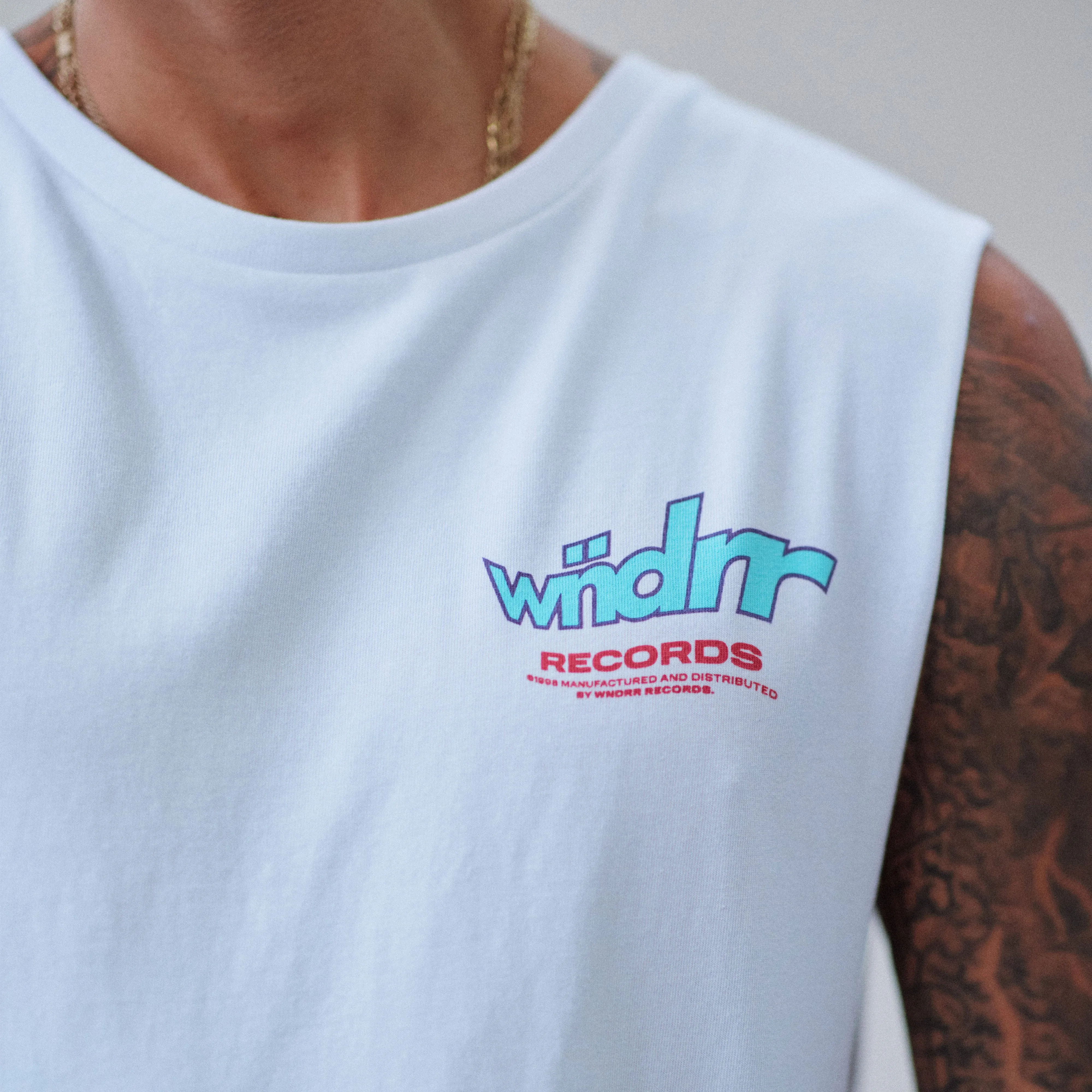 Warped Muscle Top White sold by Neverland product image thumbnail 3