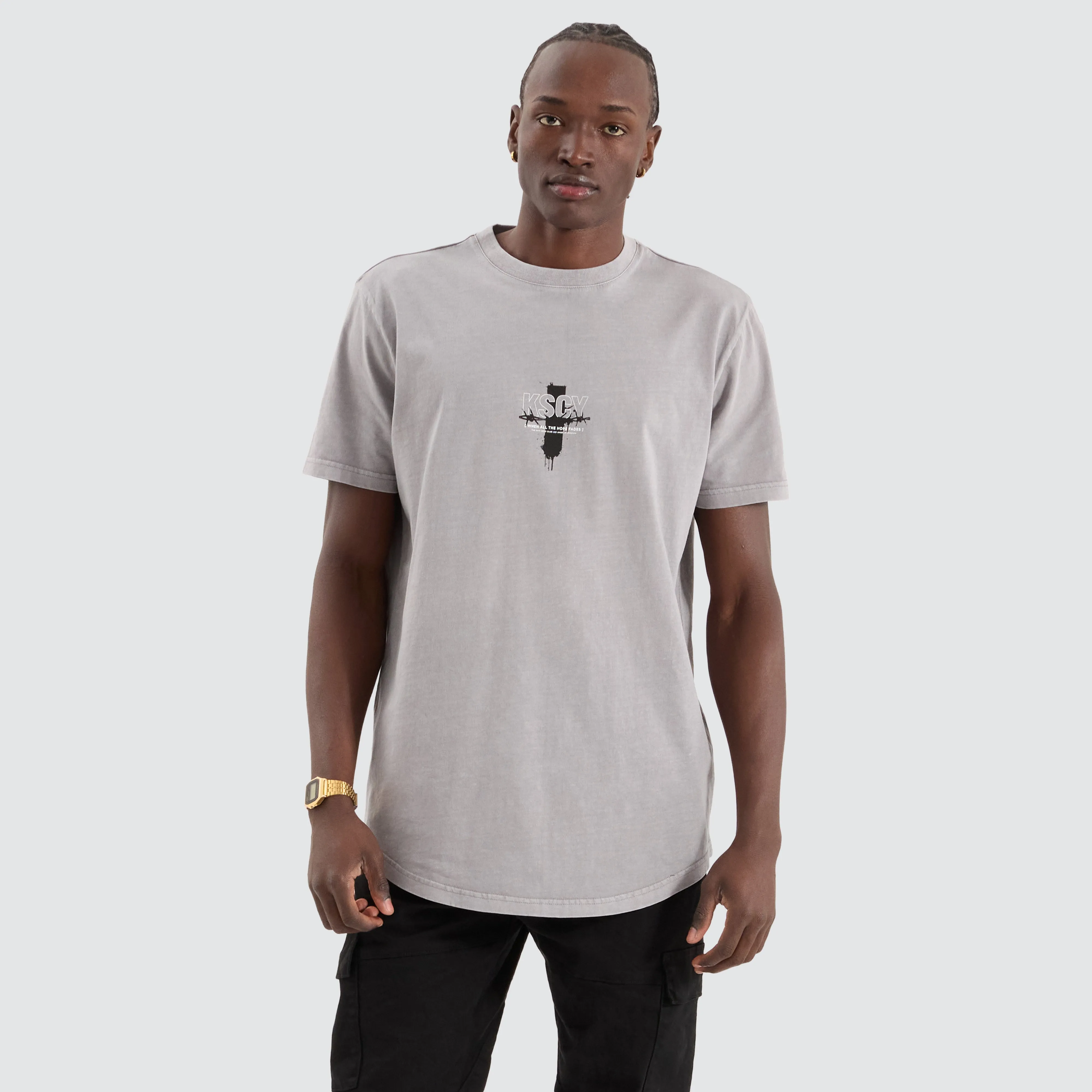 Zingify Dual Curved Tee Pigment Ultimate Grey sold by Neverland product image thumbnail 3