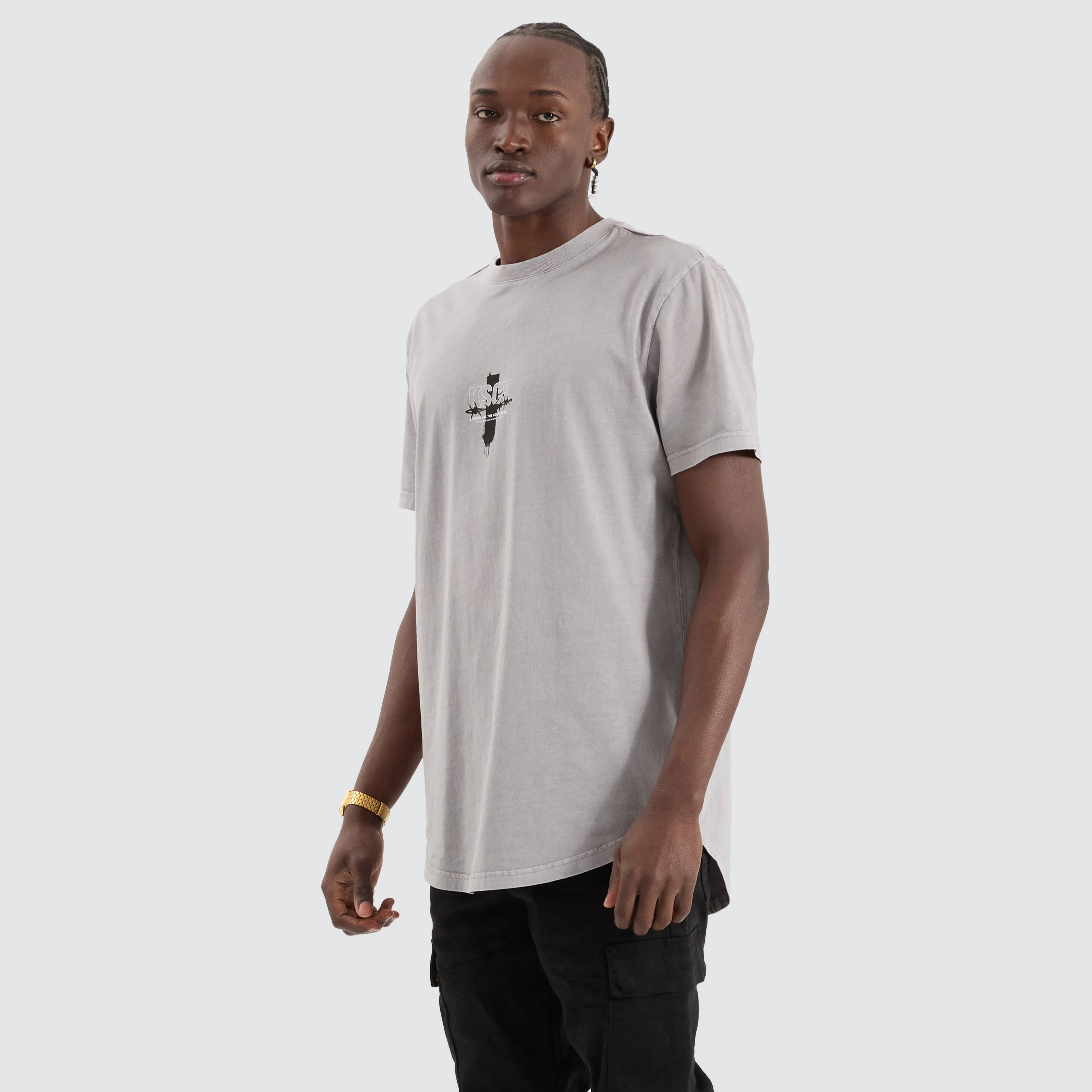 Zingify Dual Curved Tee Pigment Ultimate Grey sold by Neverland product image thumbnail 4