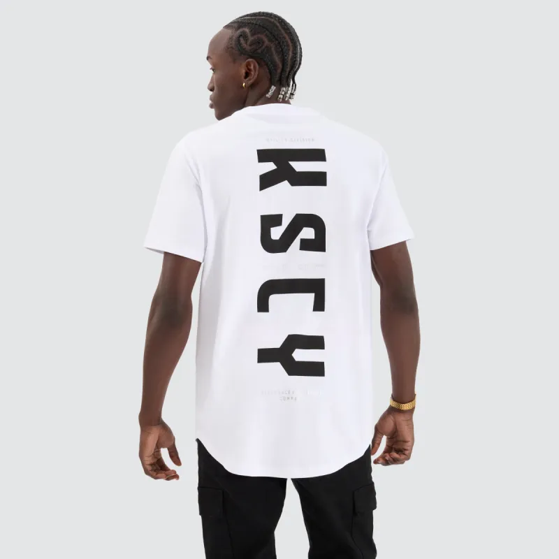 Thrillogy Dual Curved Tee Optical white sold by Neverland