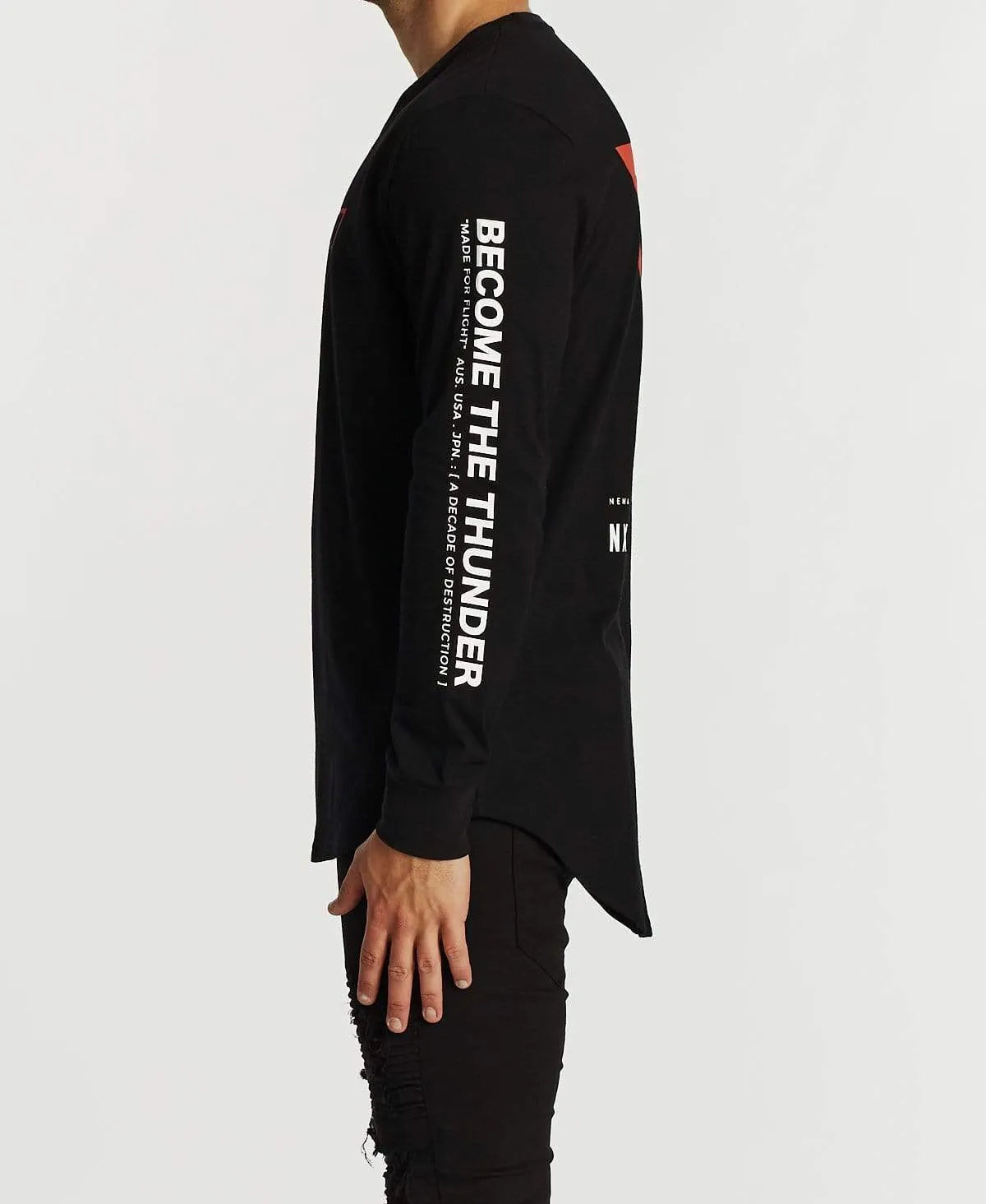 Grand Finale Cape Back Long Sleeve T-Shirt Jet Black sold by Neverland product image thumbnail 4
