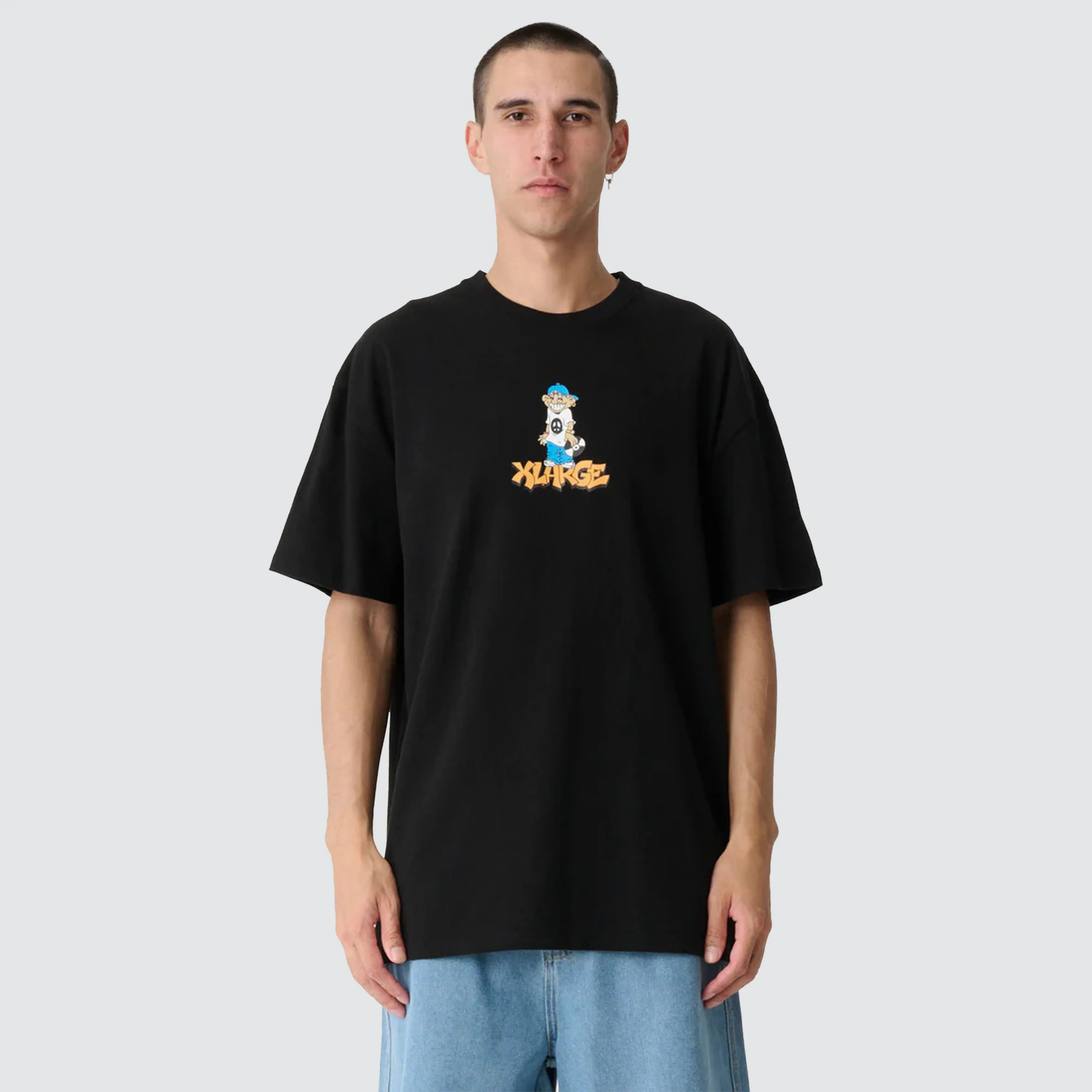 Peace Man Box Fit Tee Black sold by Neverland