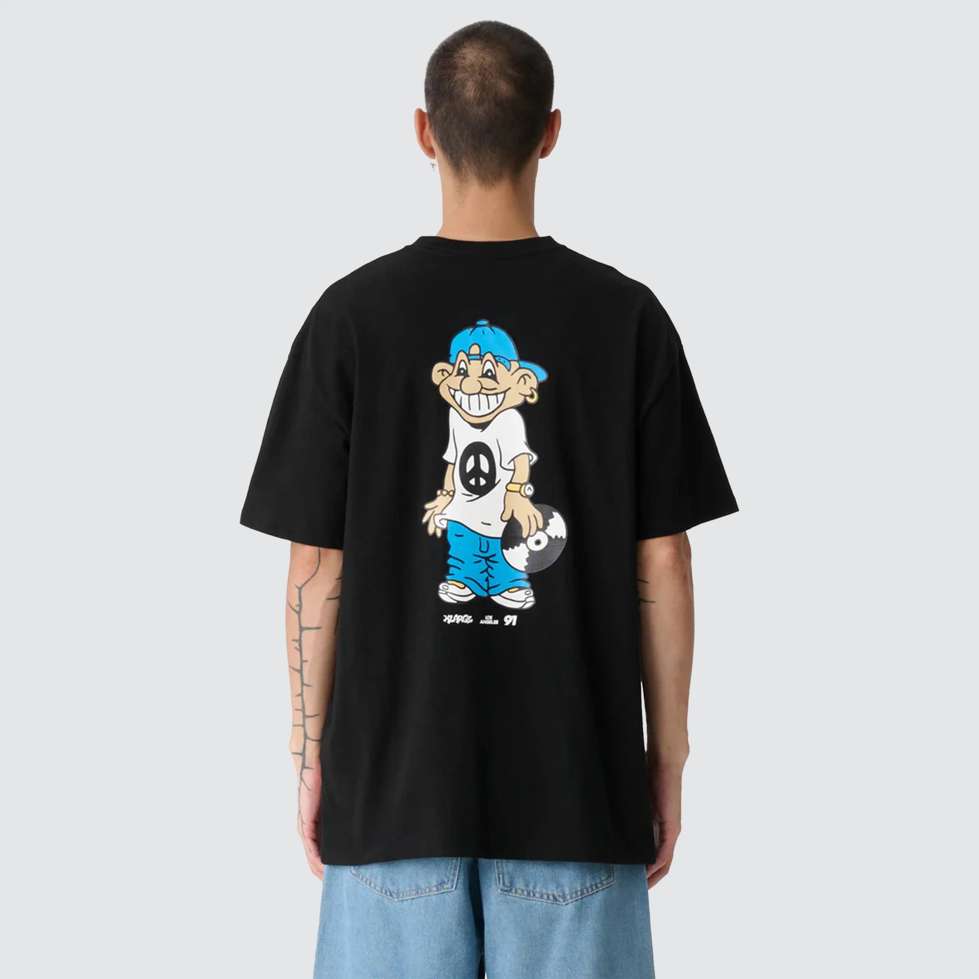 Peace Man Box Fit Tee Black sold by Neverland product image thumbnail 2