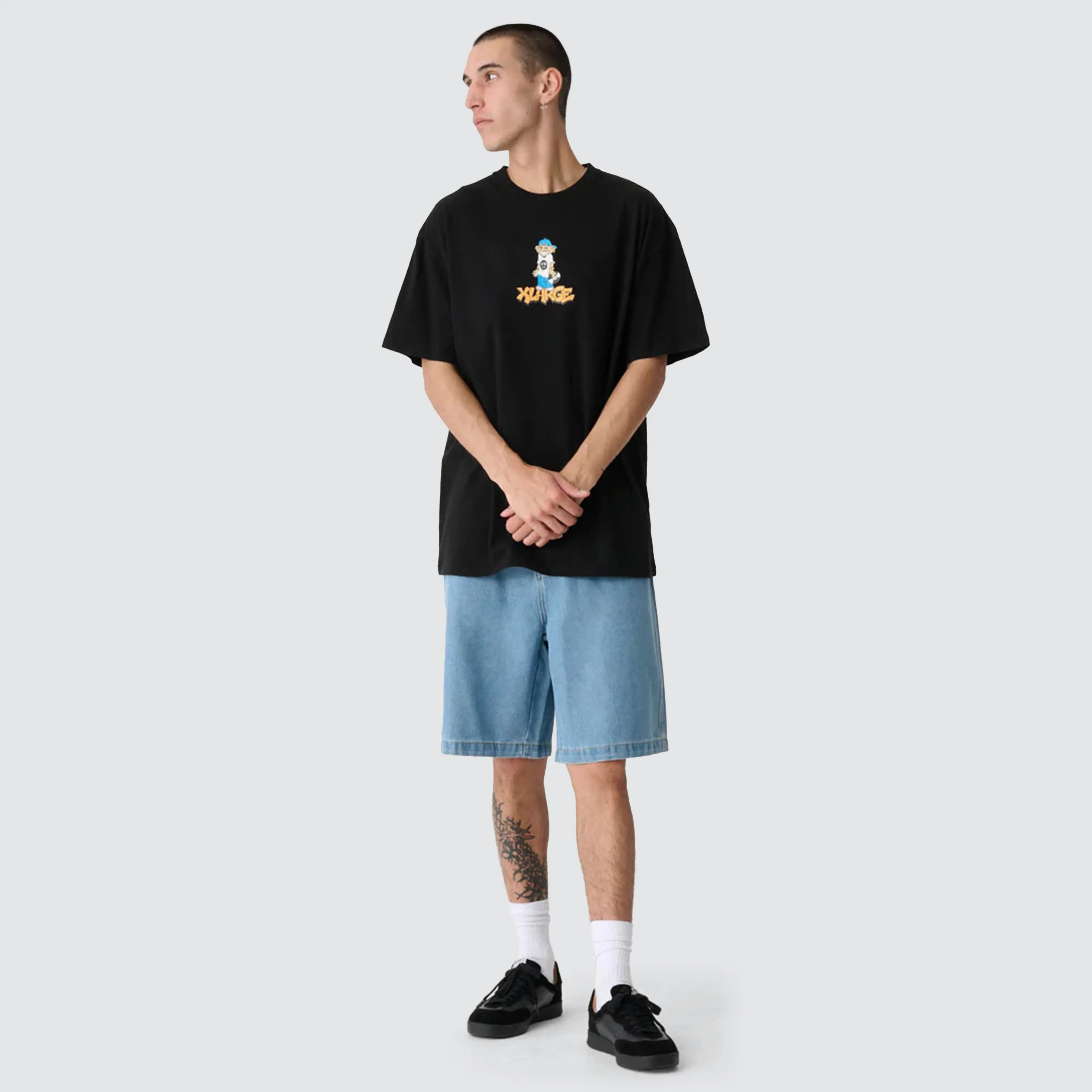 Peace Man Box Fit Tee Black sold by Neverland product image thumbnail 3