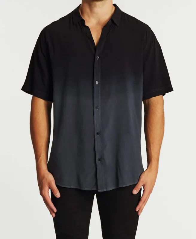 Drift Standard Short Sleeve Shirt Dip Dye Black sold by Neverland