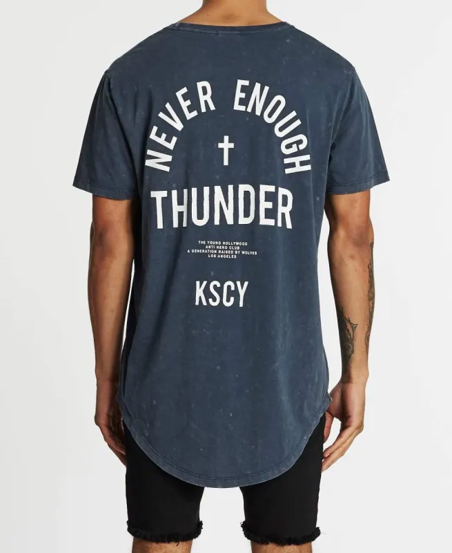 Never Enough Dual Scoop T-Shirt Acid Navy sold by Neverland