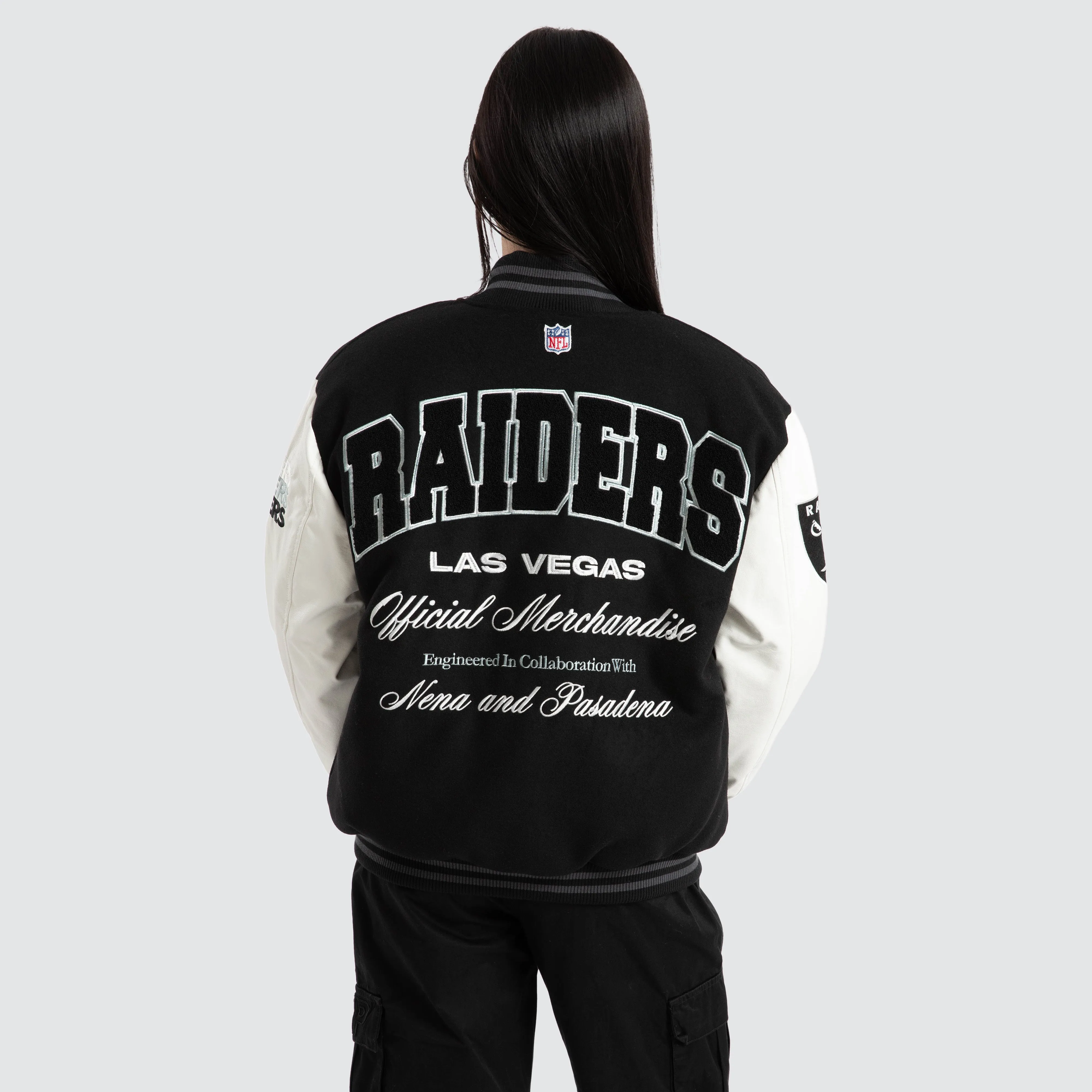 Las Vegas Raiders Huddle Varsity Jacket Black/White sold by Neverland product image thumbnail 2