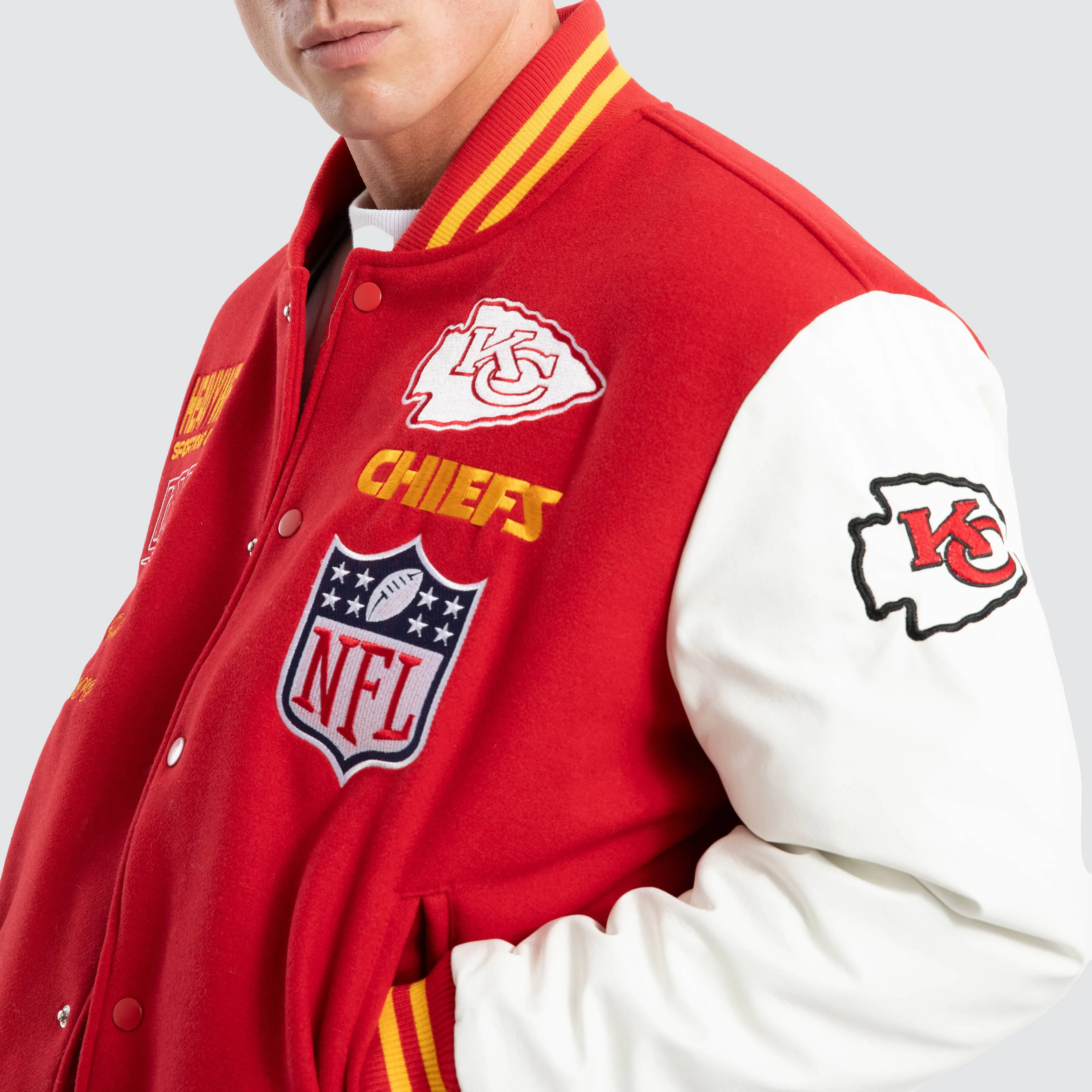 Kansas City Chiefs Huddle Varsity Jacket Red/White sold by Neverland product image thumbnail 5