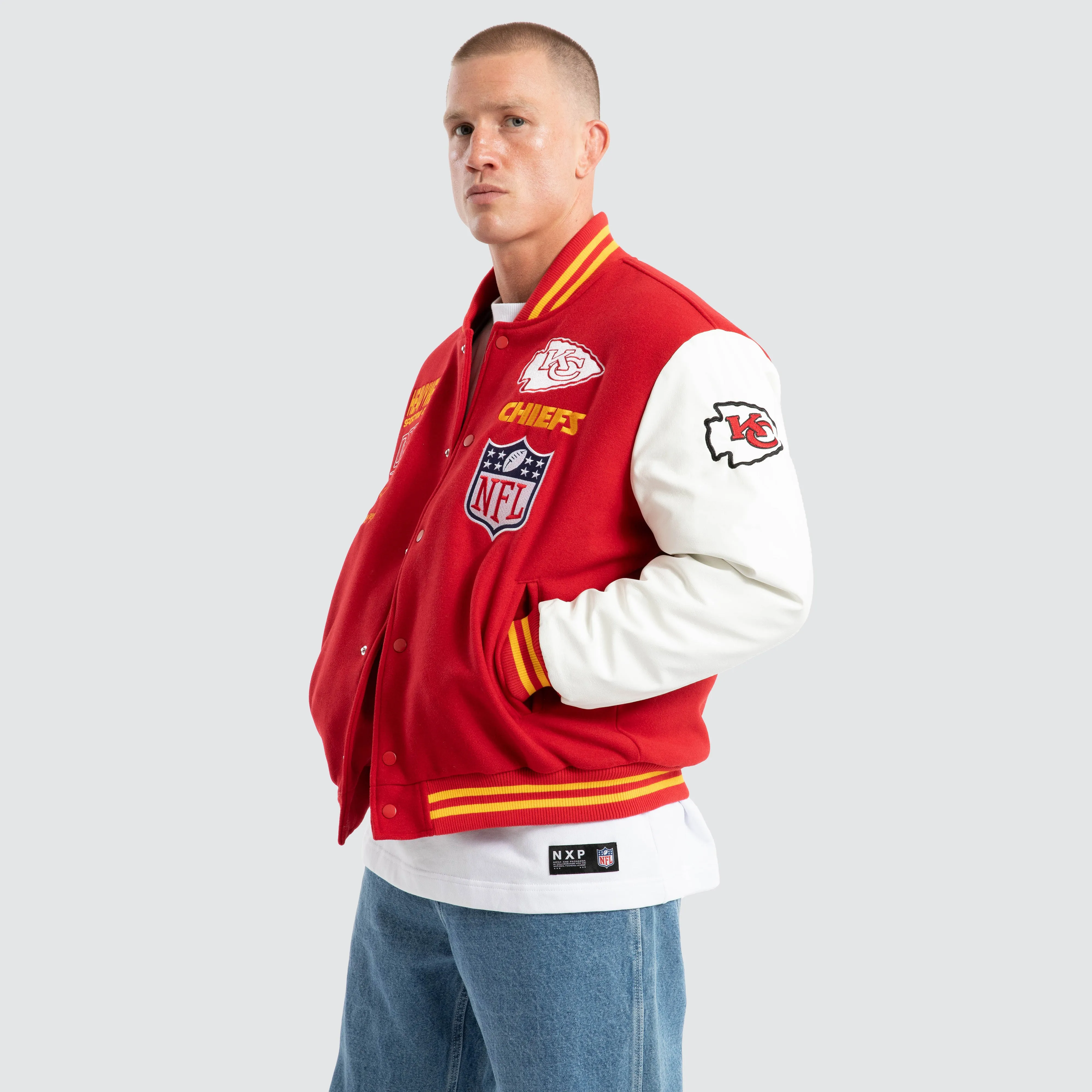 Kansas City Chiefs Huddle Varsity Jacket Red/White sold by Neverland product image thumbnail 4
