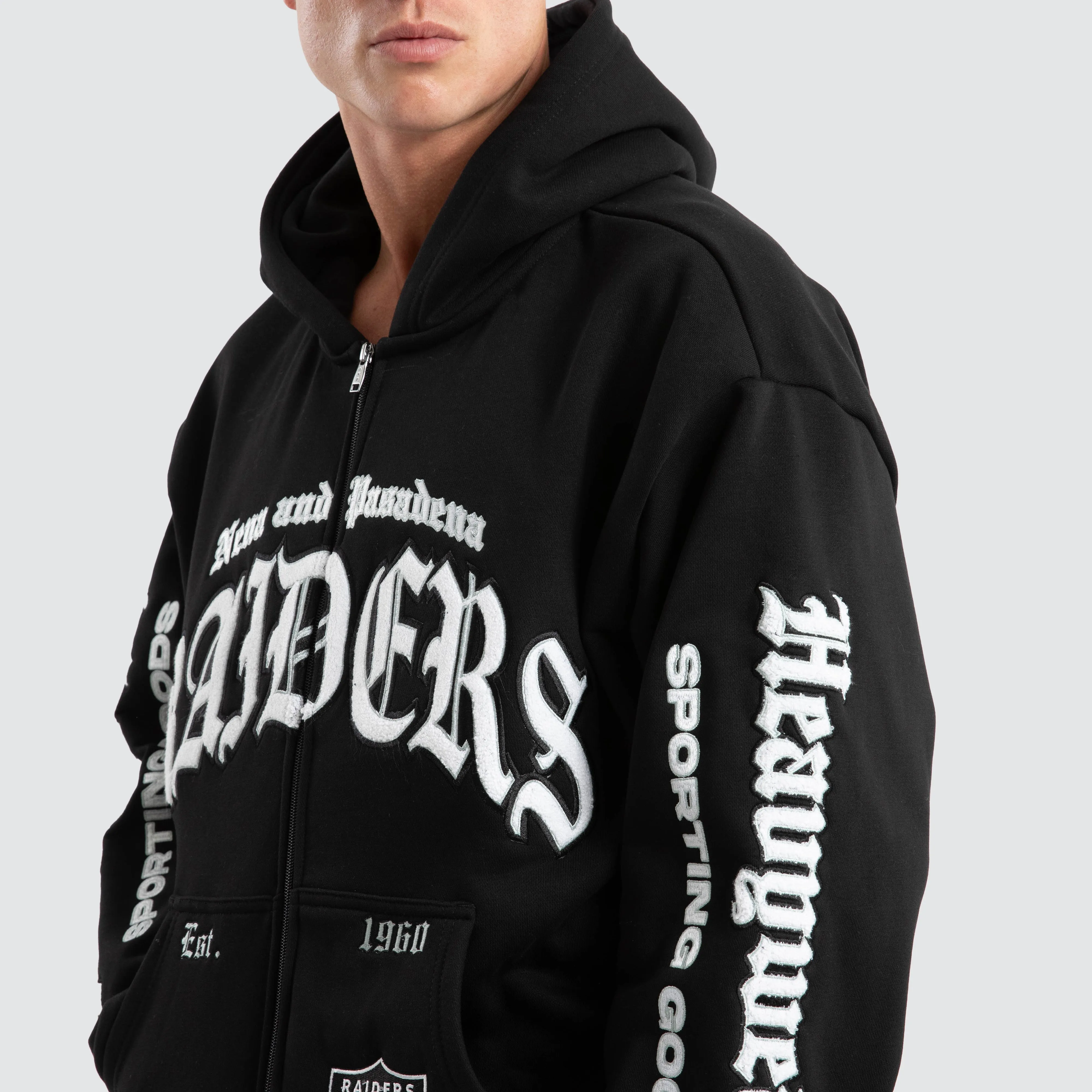 Las Vegas Raiders Coach Zip Hoodie Jet Black sold by Neverland product image thumbnail 4