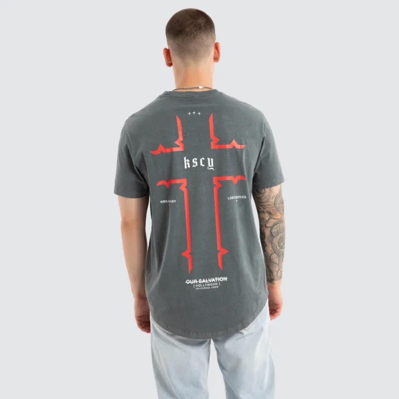 Thready Dual Curved Tee Pigment Turbulence sold by Neverland