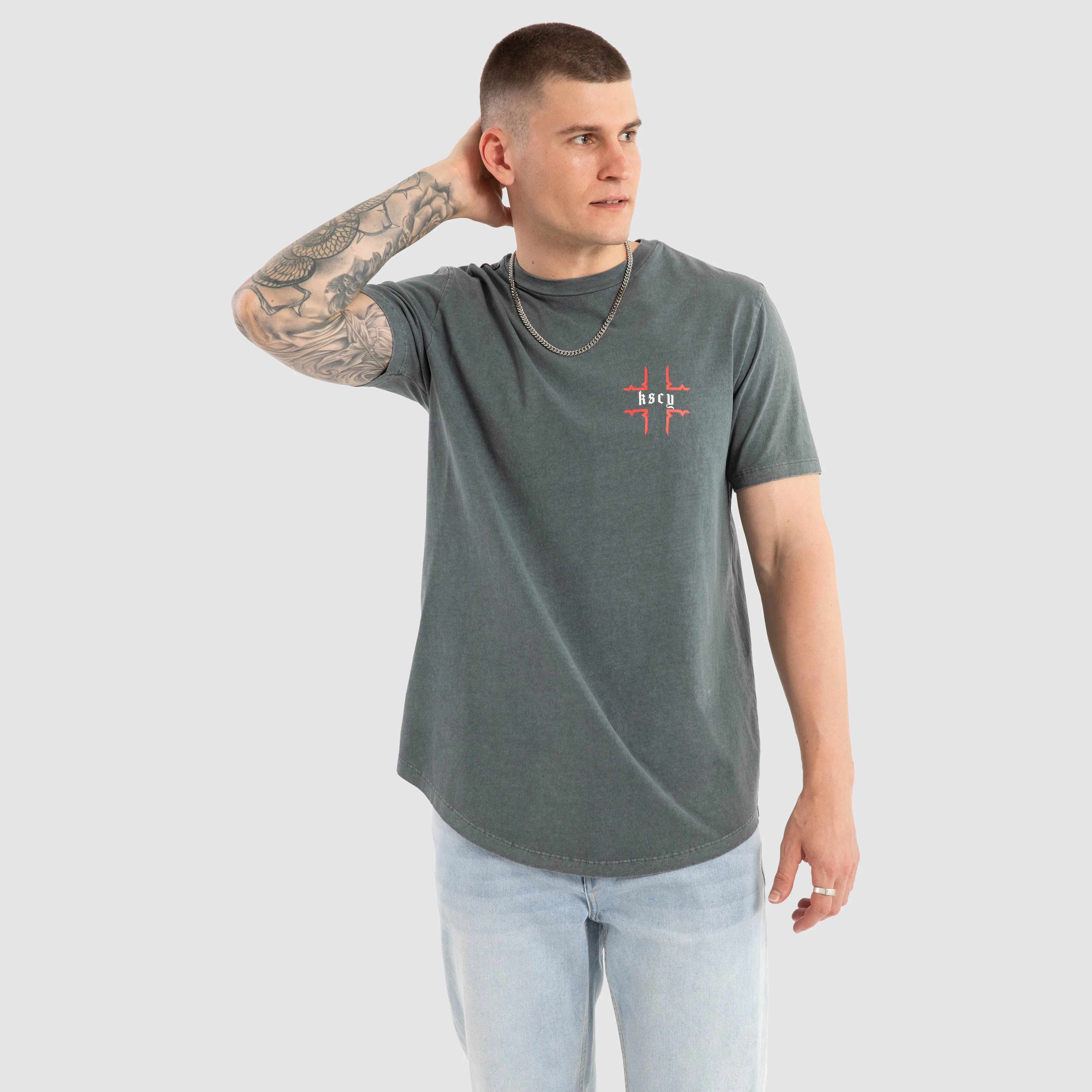 Thready Dual Curved Tee Pigment Turbulence sold by Neverland product image thumbnail 3