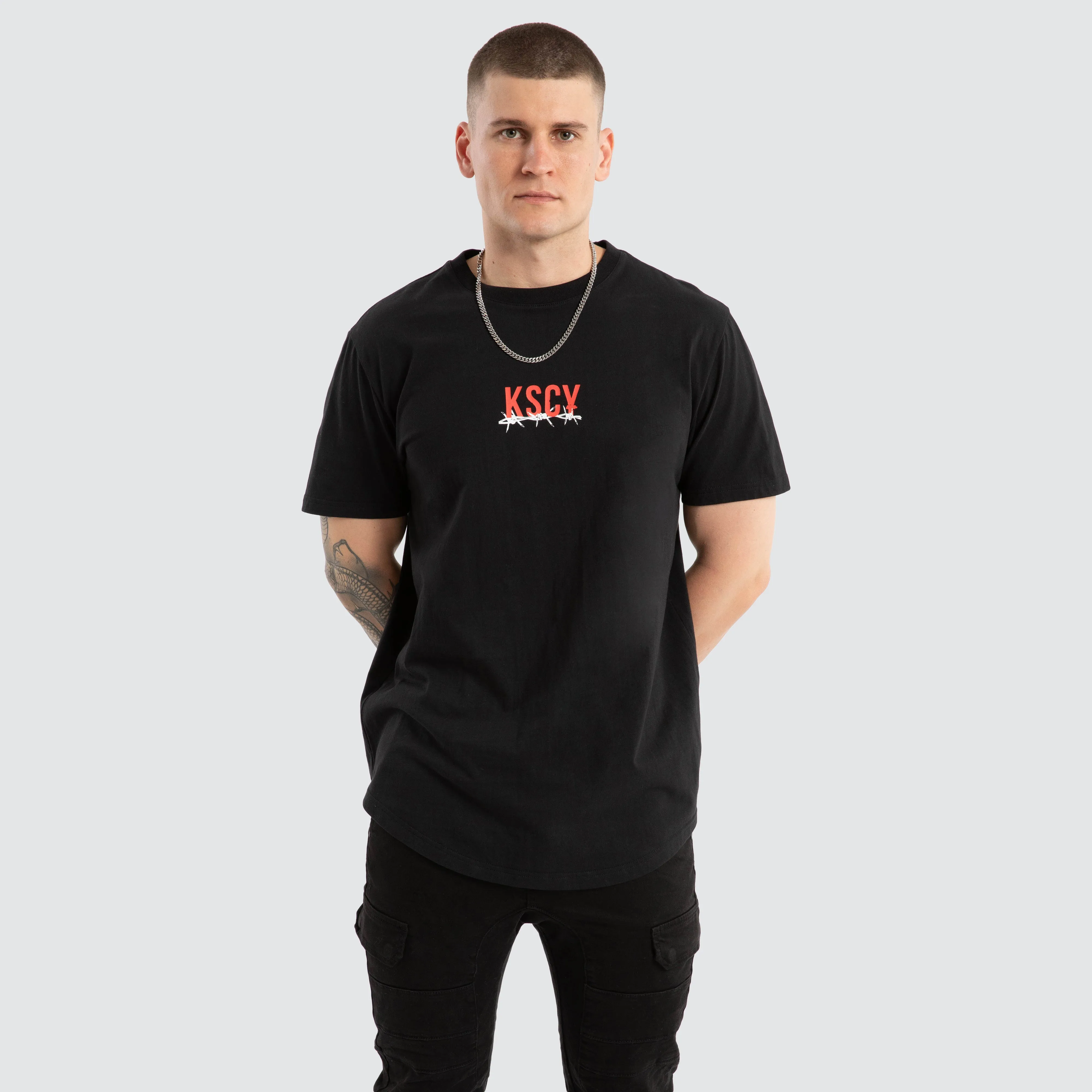Diluted Dual Curved Tee Jet Black sold by Neverland product image thumbnail 3