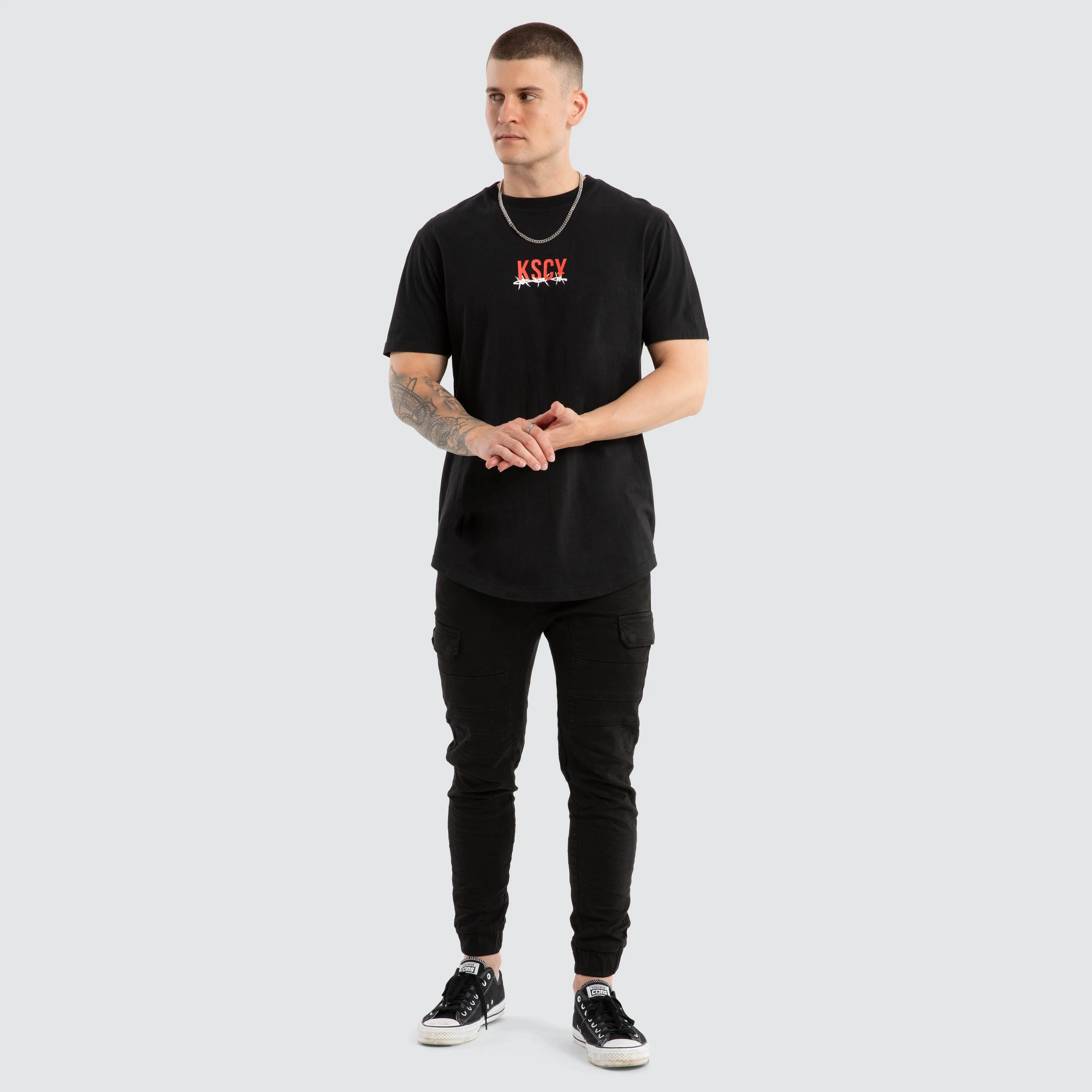 Diluted Dual Curved Tee Jet Black sold by Neverland product image thumbnail 2