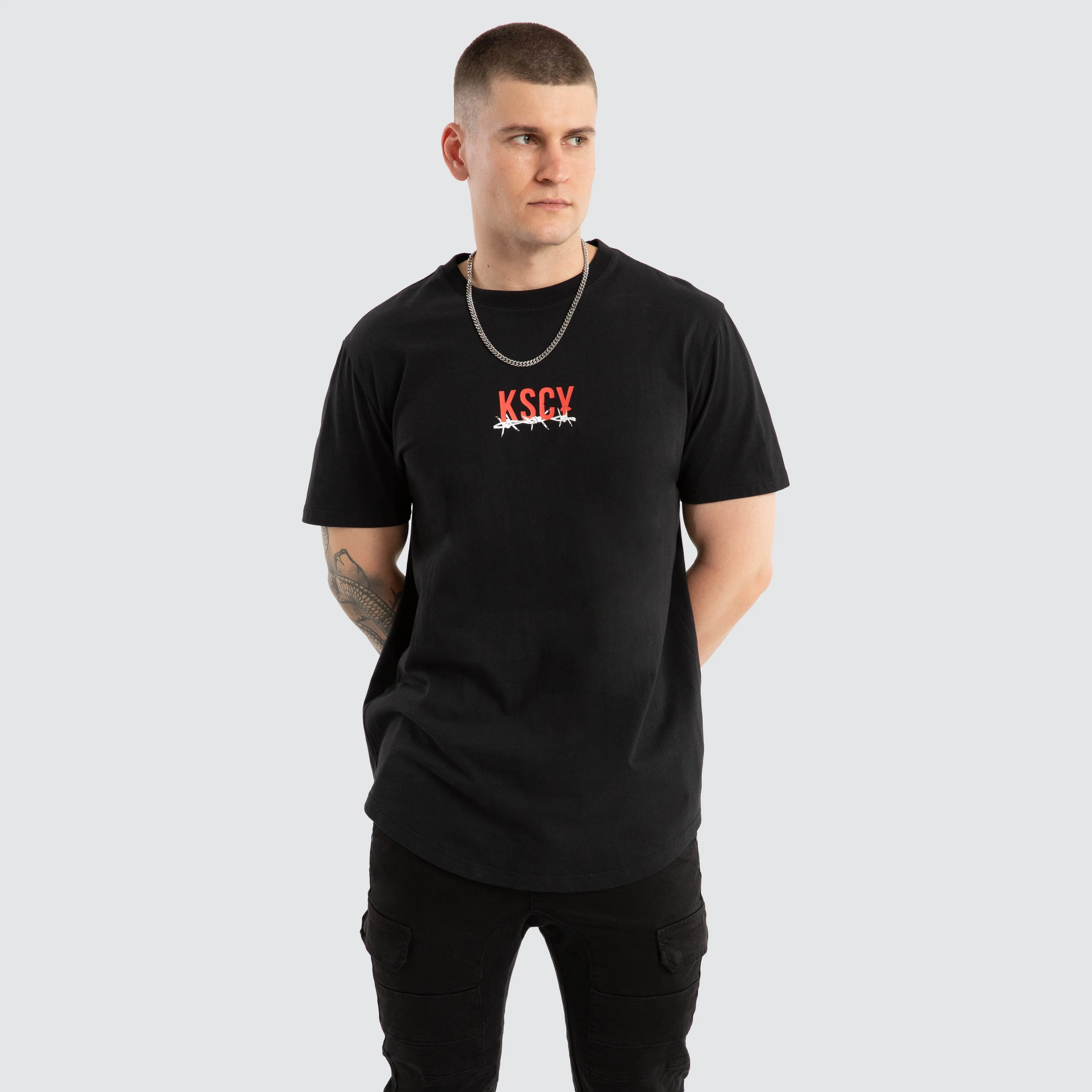 Diluted Dual Curved Tee Jet Black sold by Neverland product image thumbnail 4