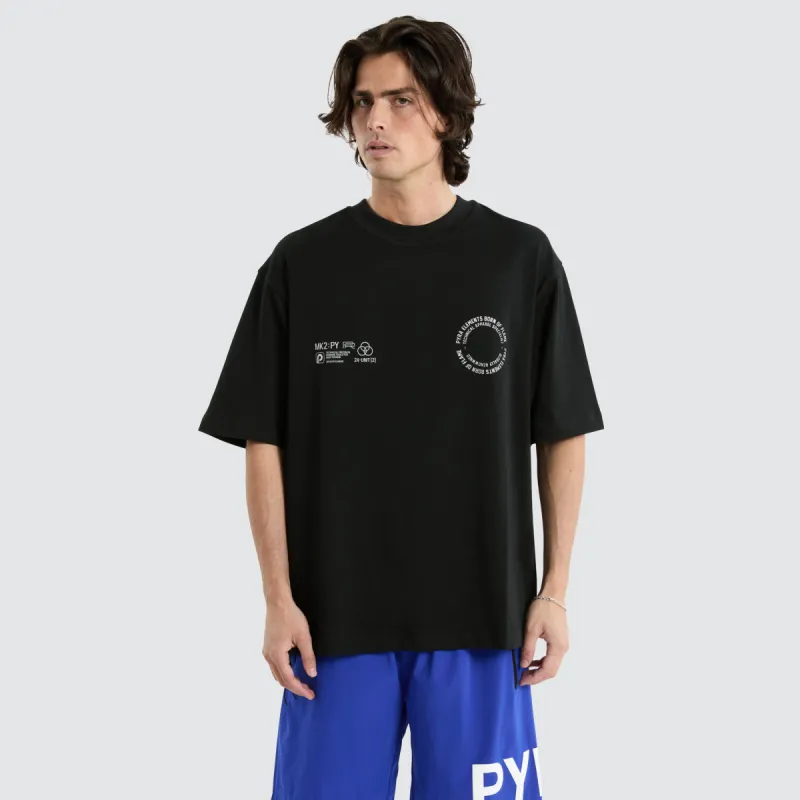 Global Spiral Tee Black sold by Neverland