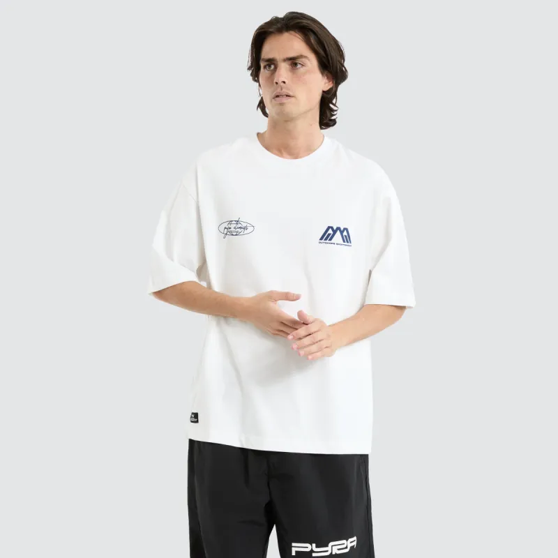 Script Box Tee Navy sold by Neverland