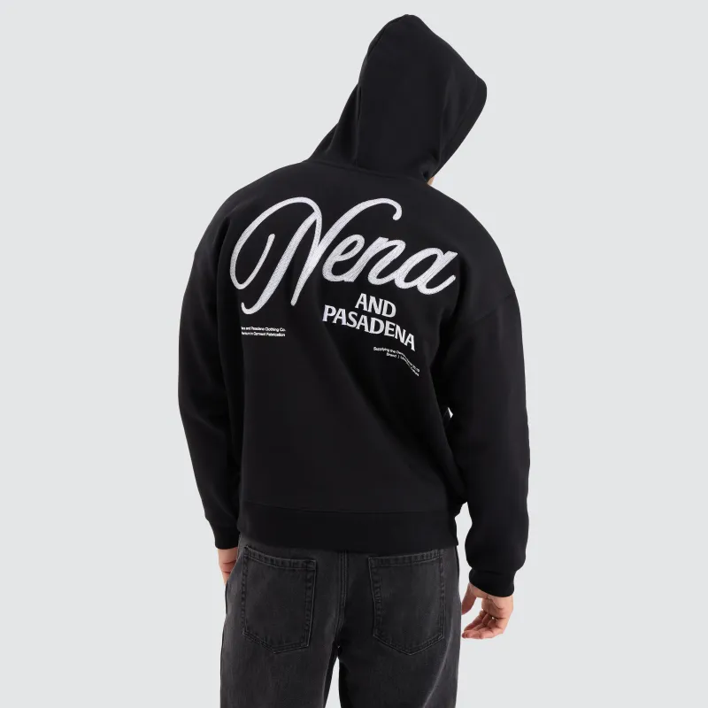 Treaty Box Fit Hoodie Jet Black sold by Neverland