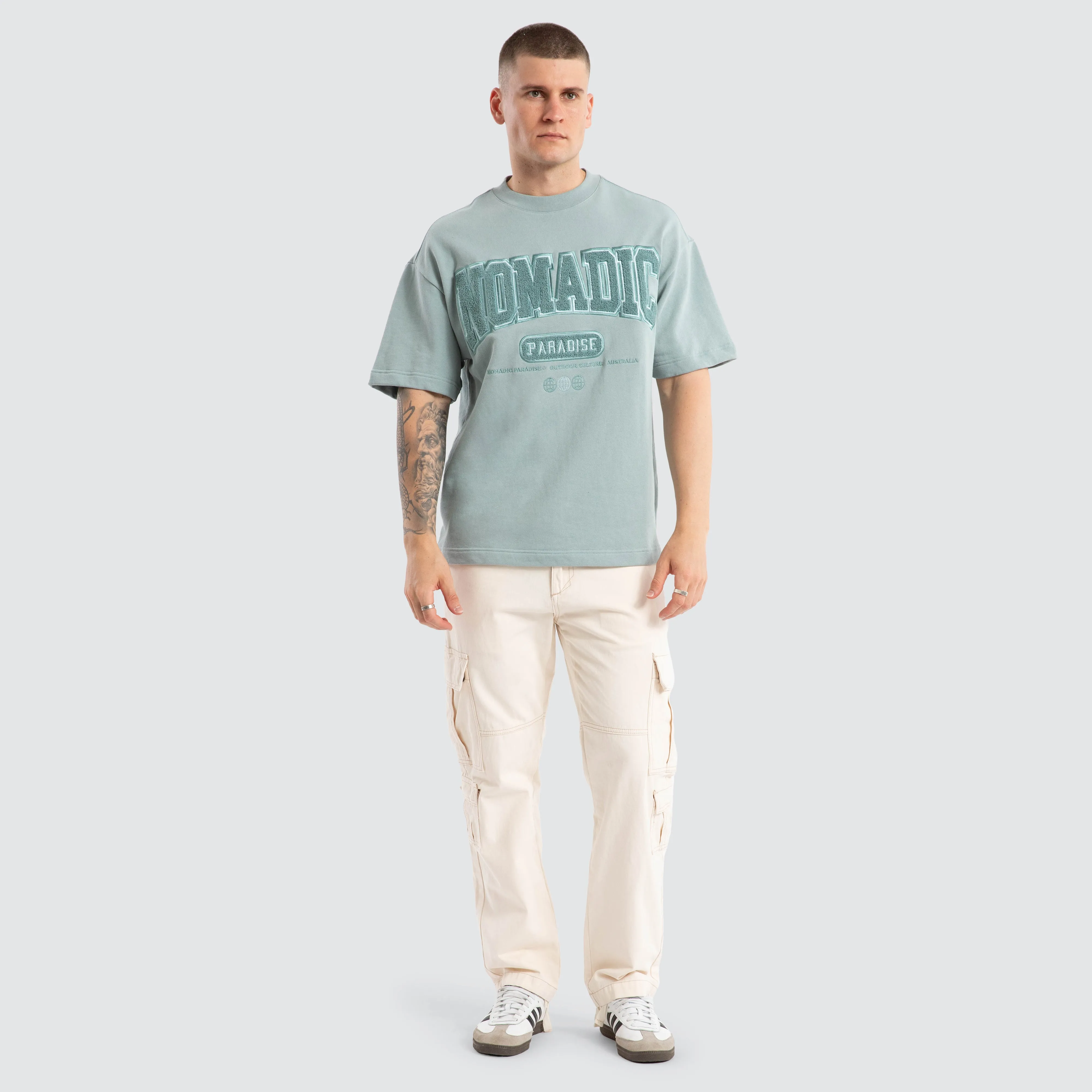 College Loopback Street Tee Slate sold by Neverland product image thumbnail 5