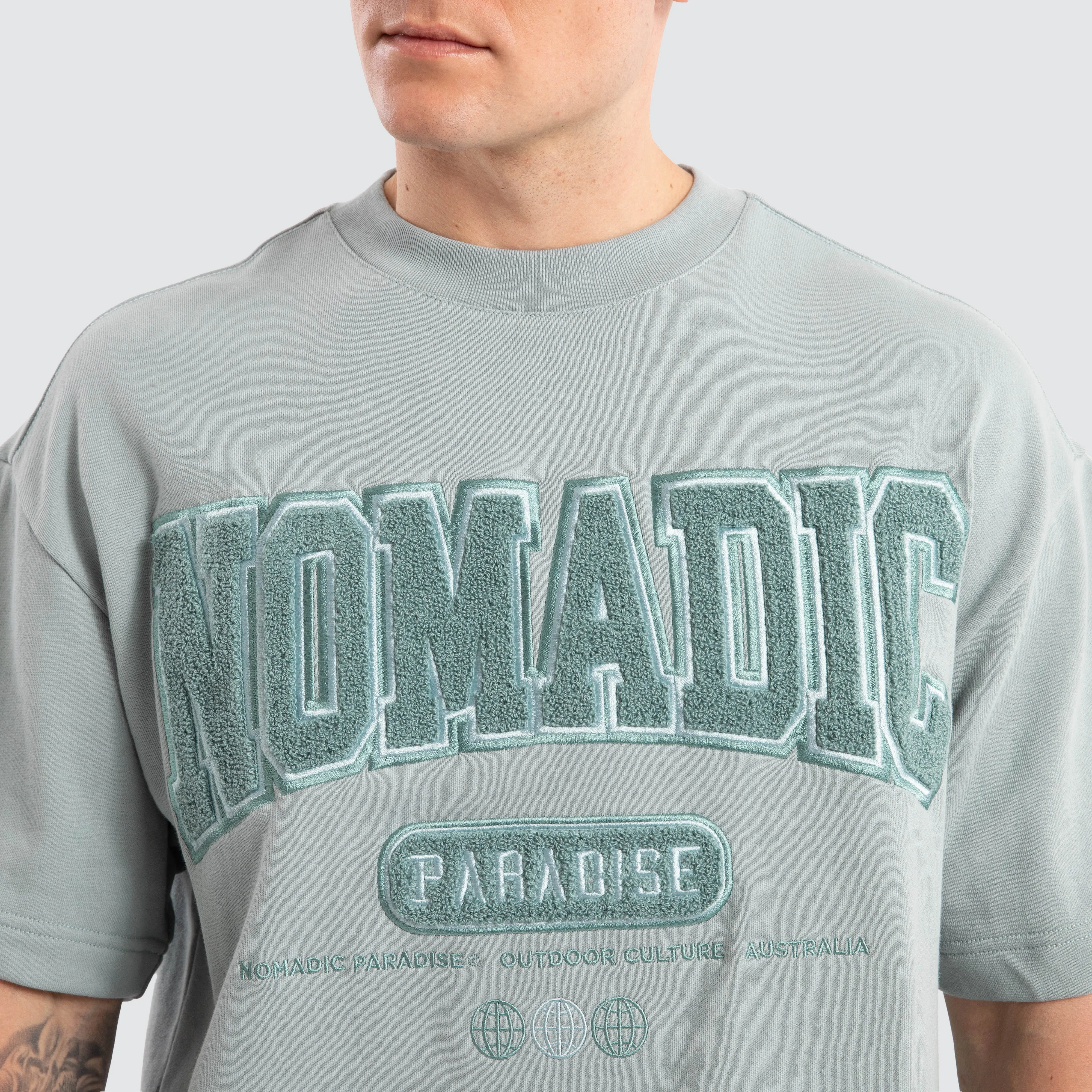 College Loopback Street Tee Slate sold by Neverland product image thumbnail 3