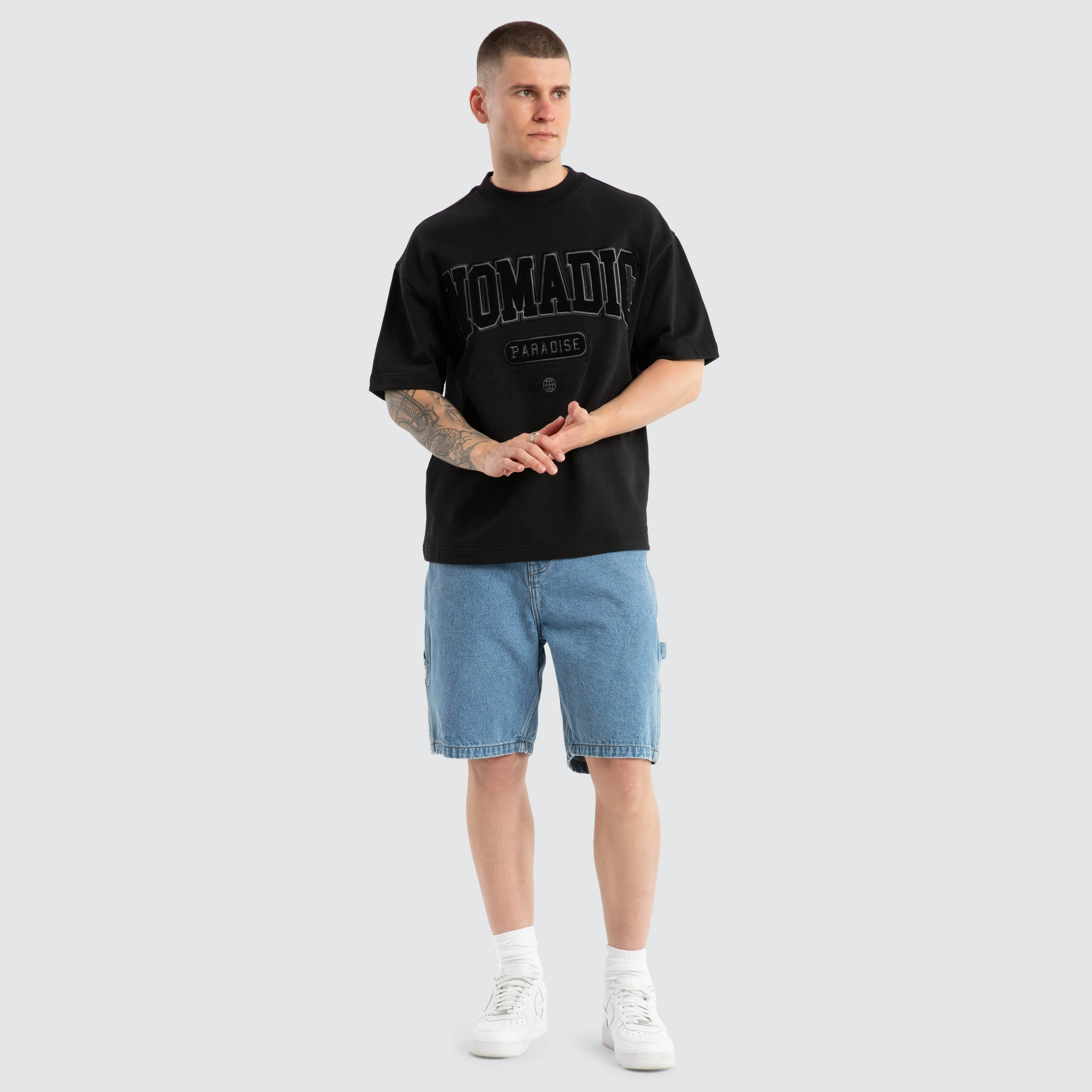 College Loopback Street Tee Jet Black sold by Neverland product image thumbnail 5