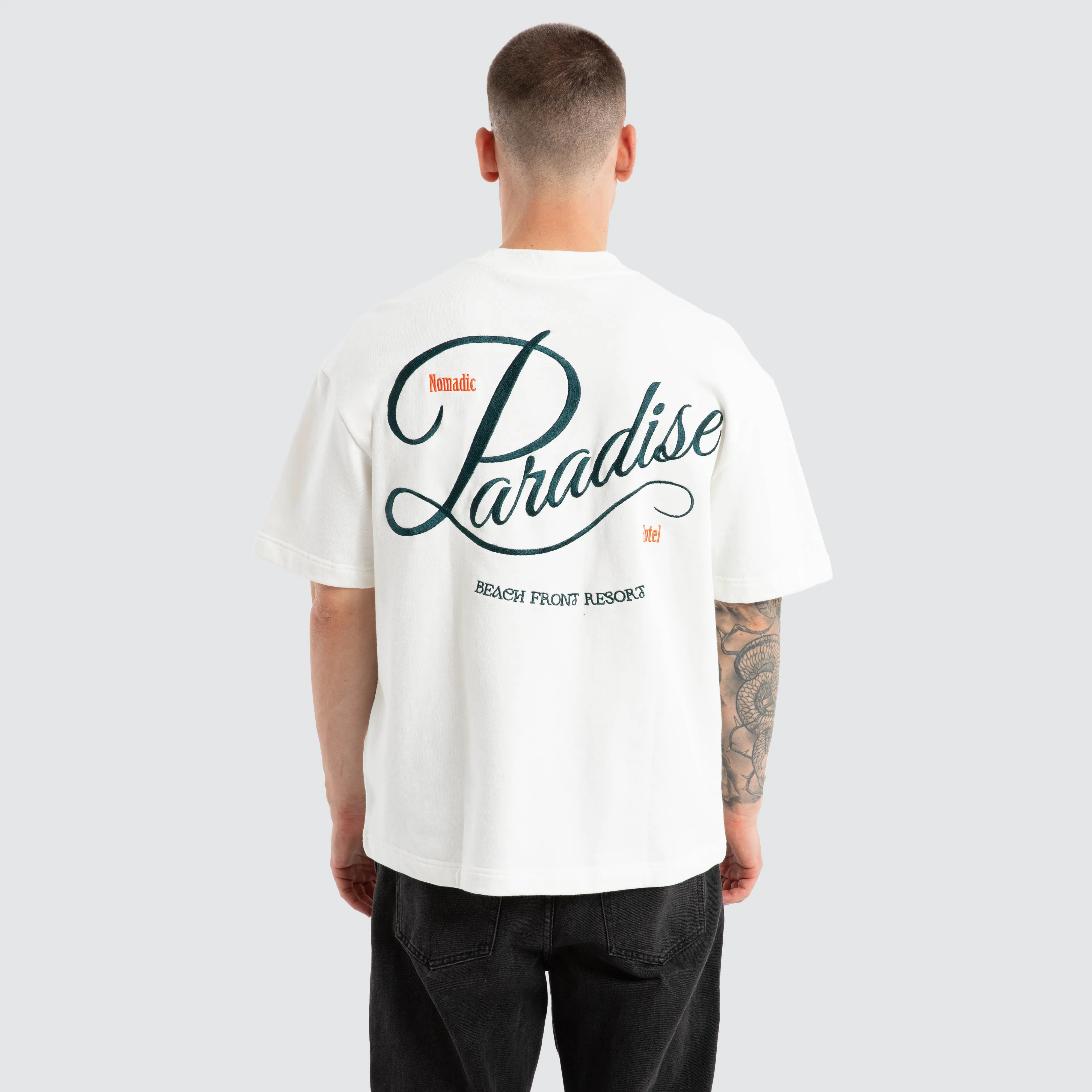 Burleigh Loopback Street Tee Natural White sold by Neverland