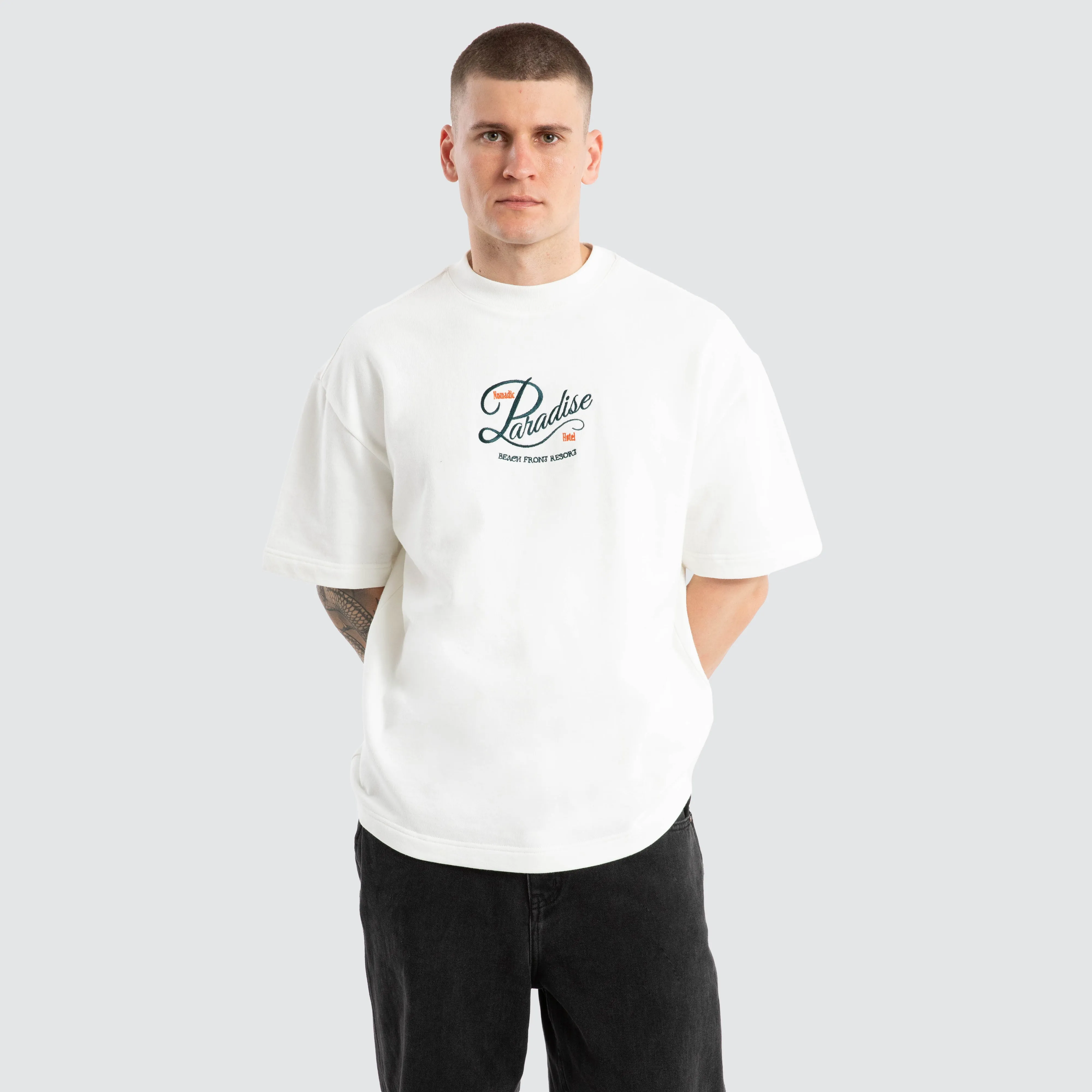 Burleigh Loopback Street Tee Natural White sold by Neverland product image thumbnail 2