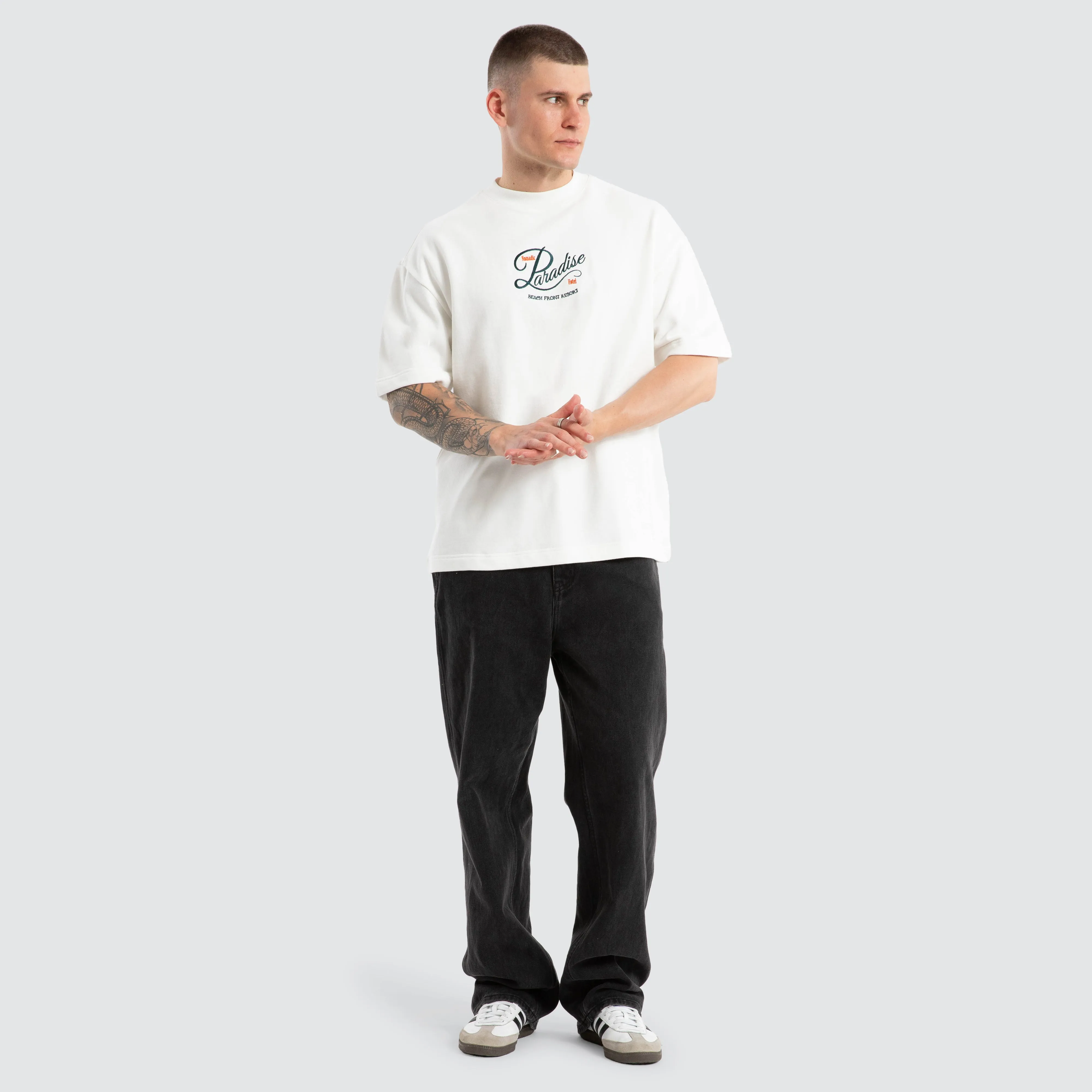 Burleigh Loopback Street Tee Natural White sold by Neverland product image thumbnail 4