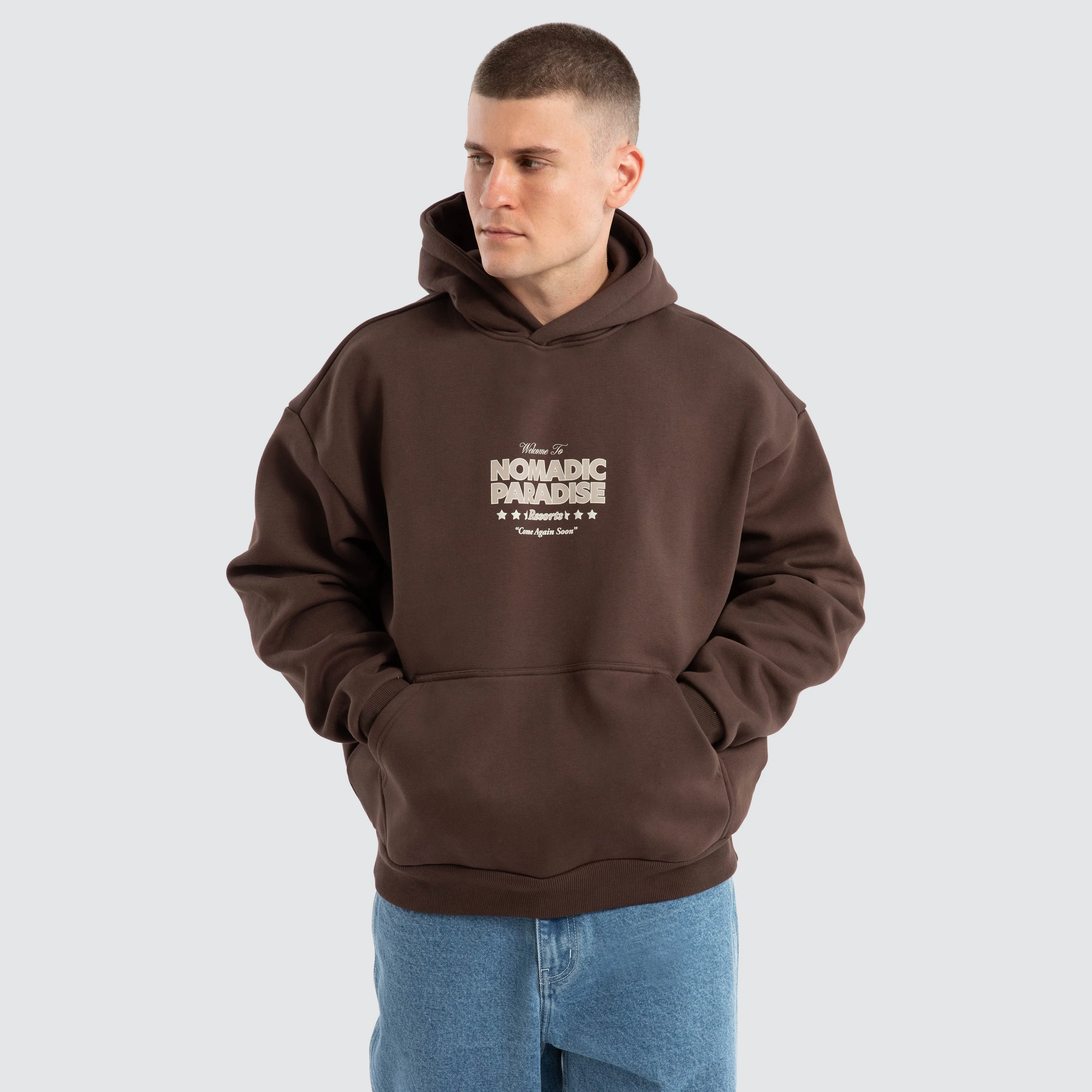 Hotel Oversized Hoodie Chocolate Brown sold by Neverland product image thumbnail 5