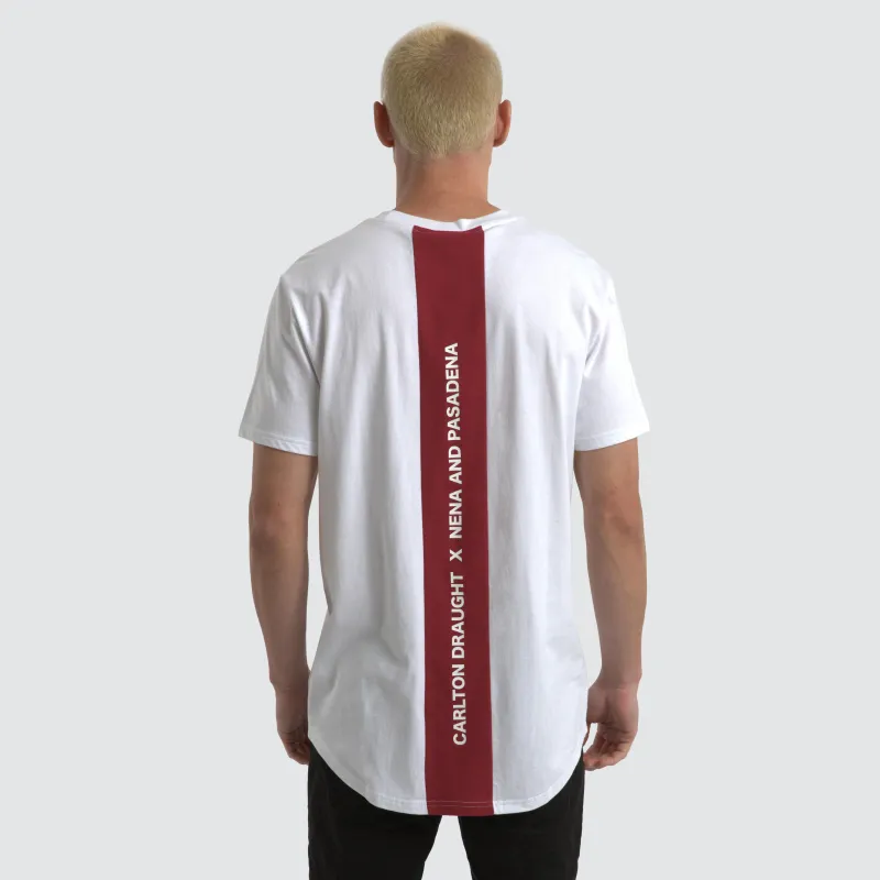 Carlton Draught Bramling Cape Back Tee White/Maroon sold by Neverland