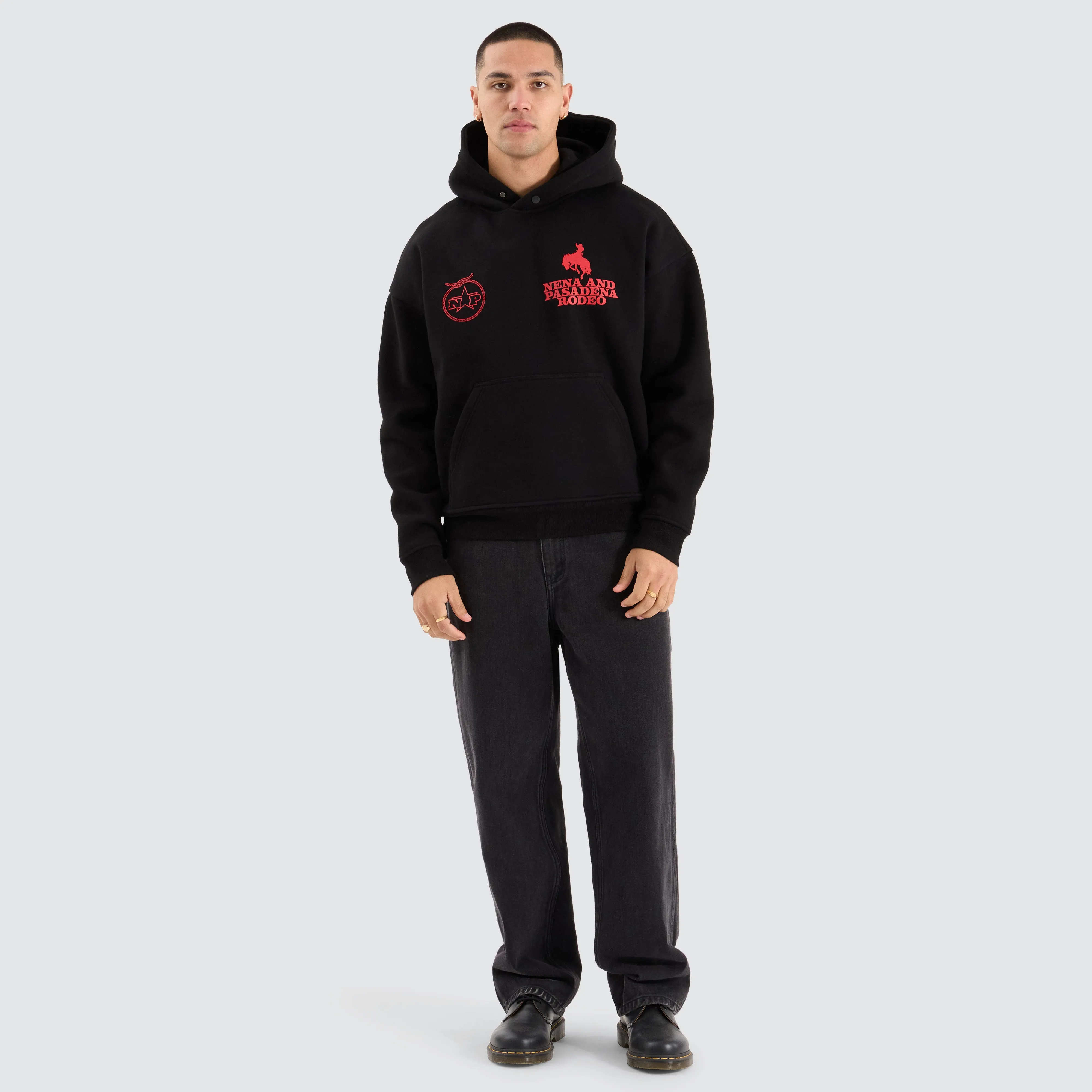 Rodeo Box Fit Hoodie Jet Black sold by Neverland product image thumbnail 5