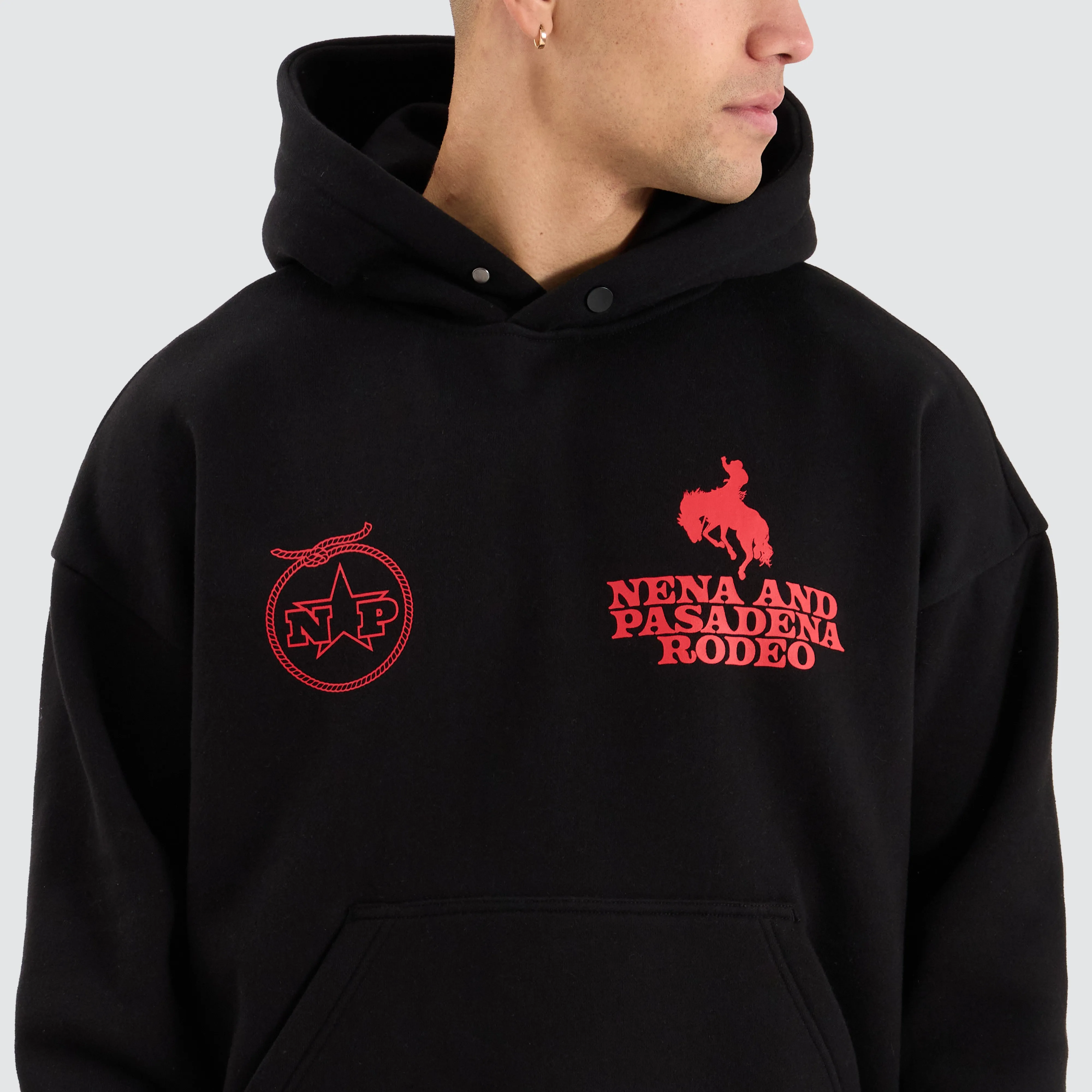 Rodeo Box Fit Hoodie Jet Black sold by Neverland product image thumbnail 4