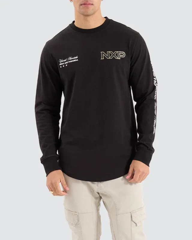 Dice Dual Curved LS Tee Jet Black sold by Neverland