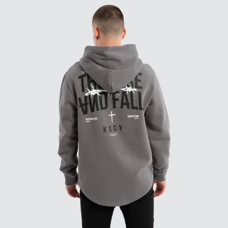 Diluted Dual Curved Hoodie Charcoal sold by Neverland