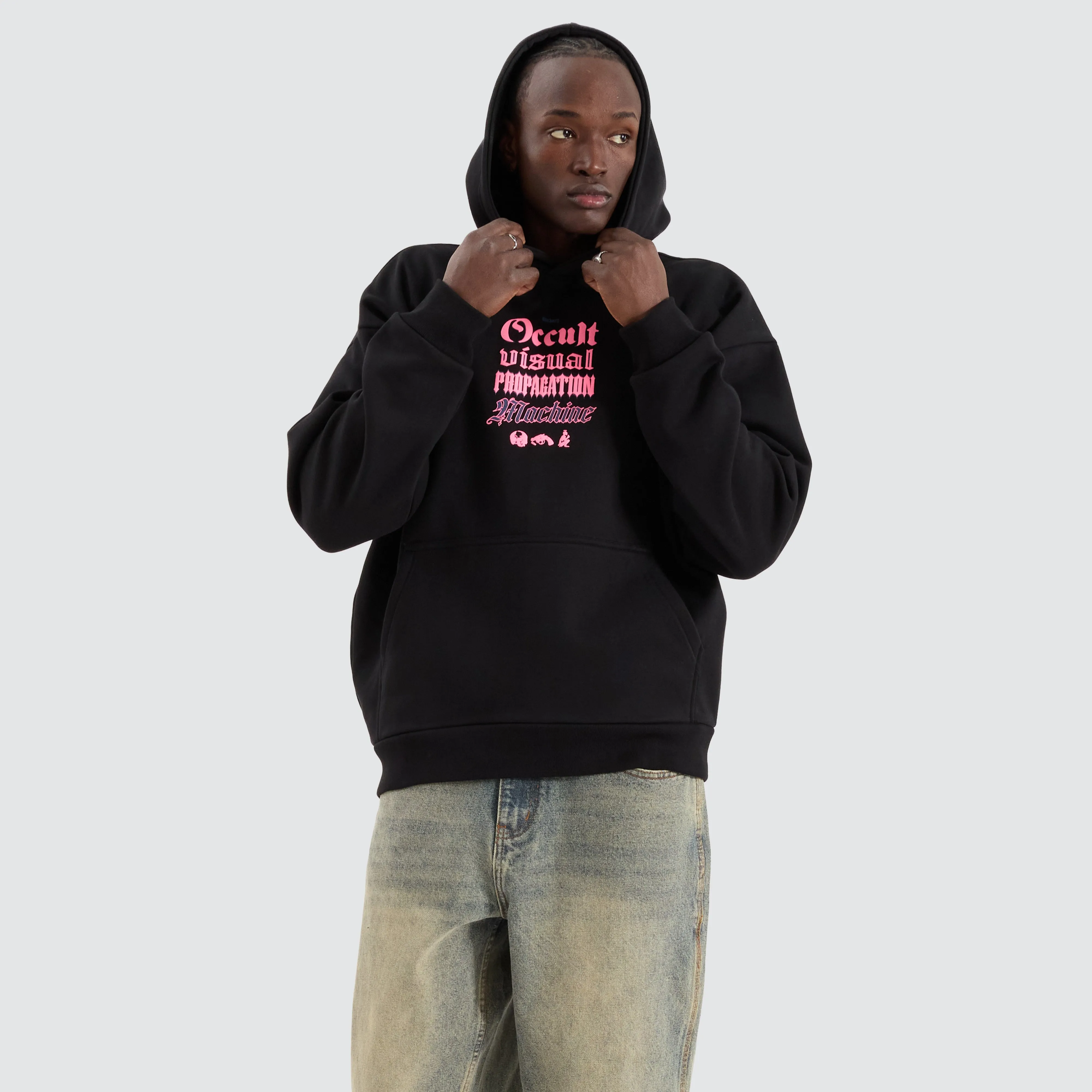 Occult Oversized Hoodie Jet Black sold by Neverland product image thumbnail 2