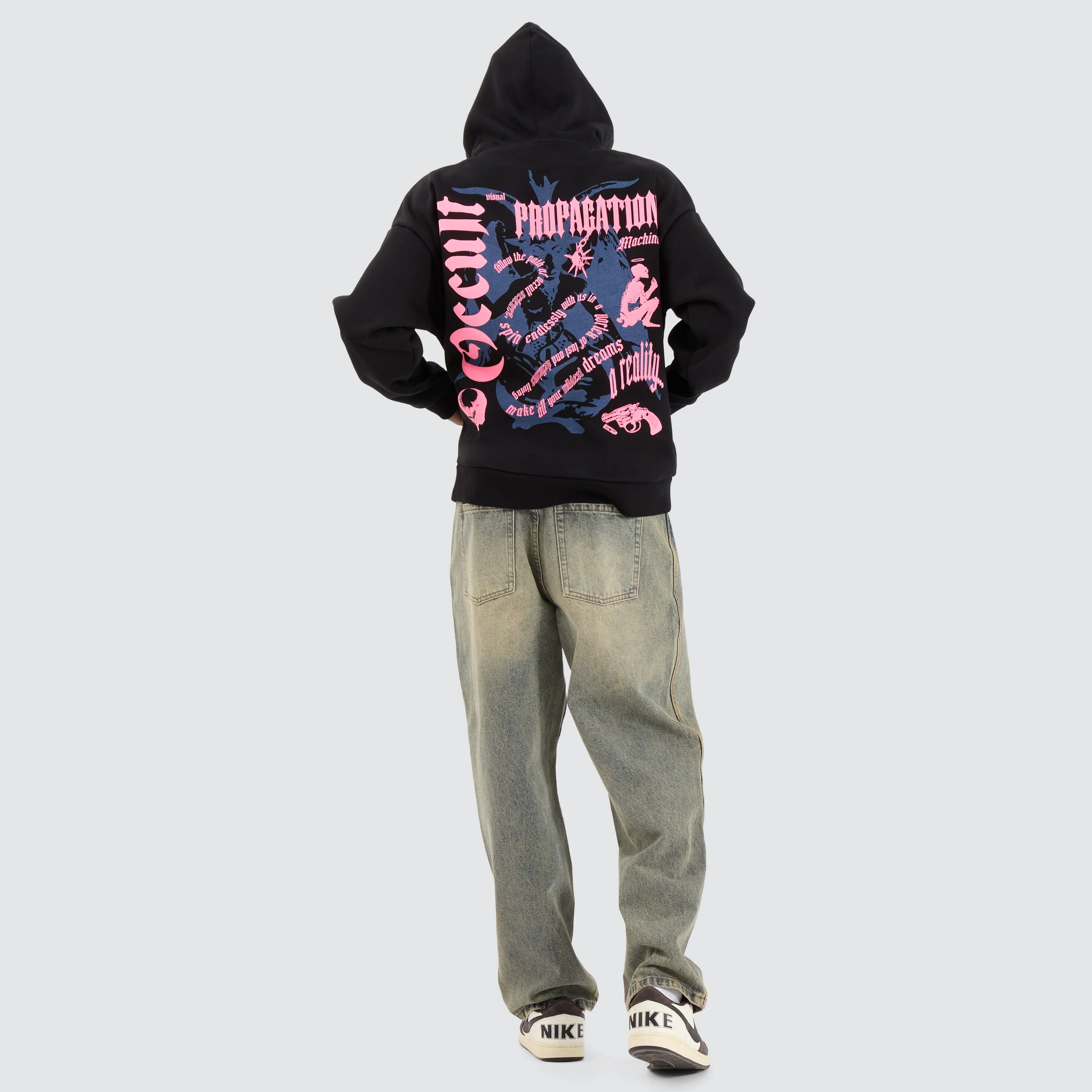 Occult Oversized Hoodie Jet Black sold by Neverland product image thumbnail 4