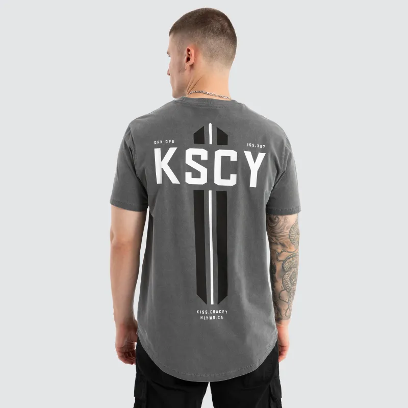 Nightbringer Dual Curved Tee Pigment Charcoal sold by Neverland