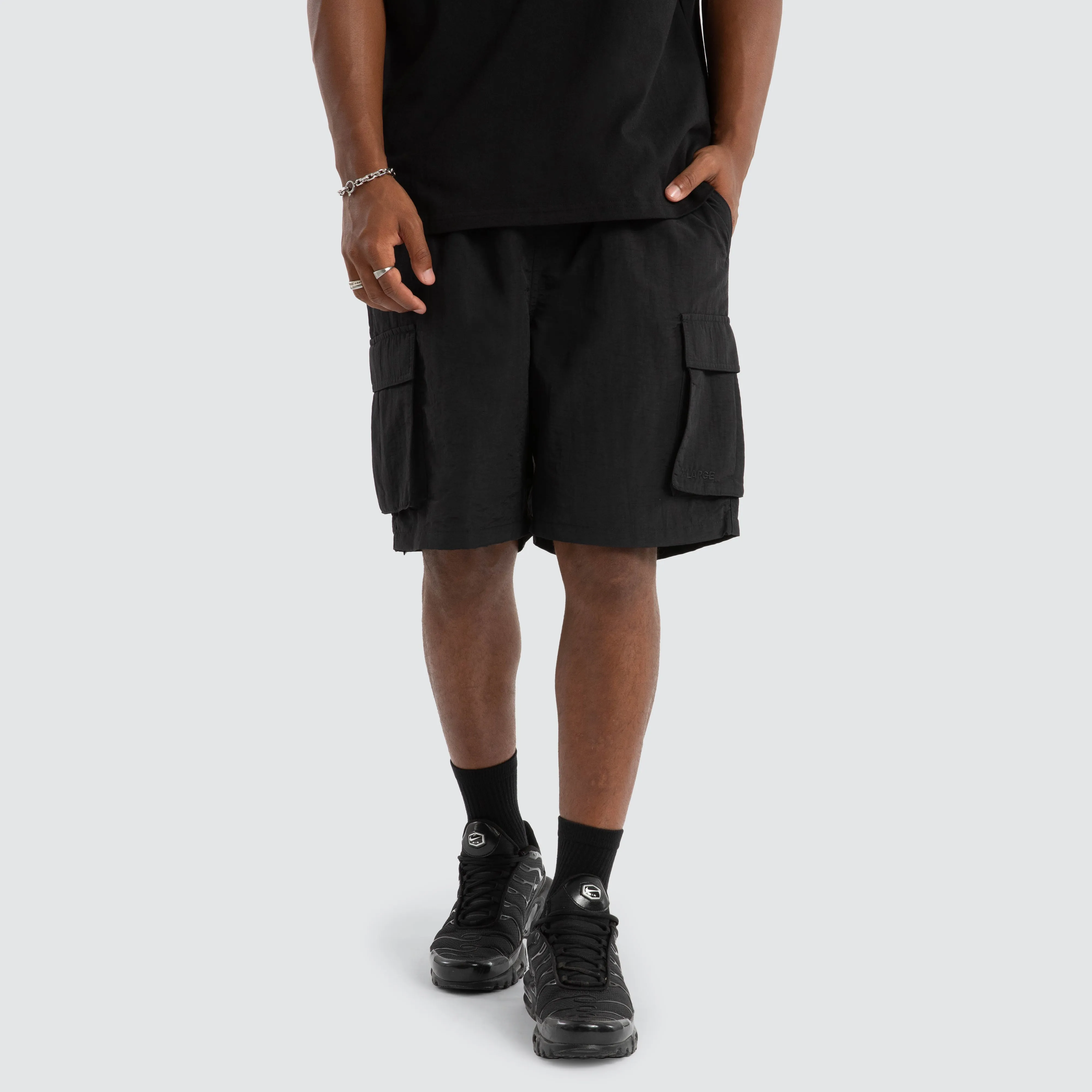 91 Nylon Cargo Short Black sold by Neverland