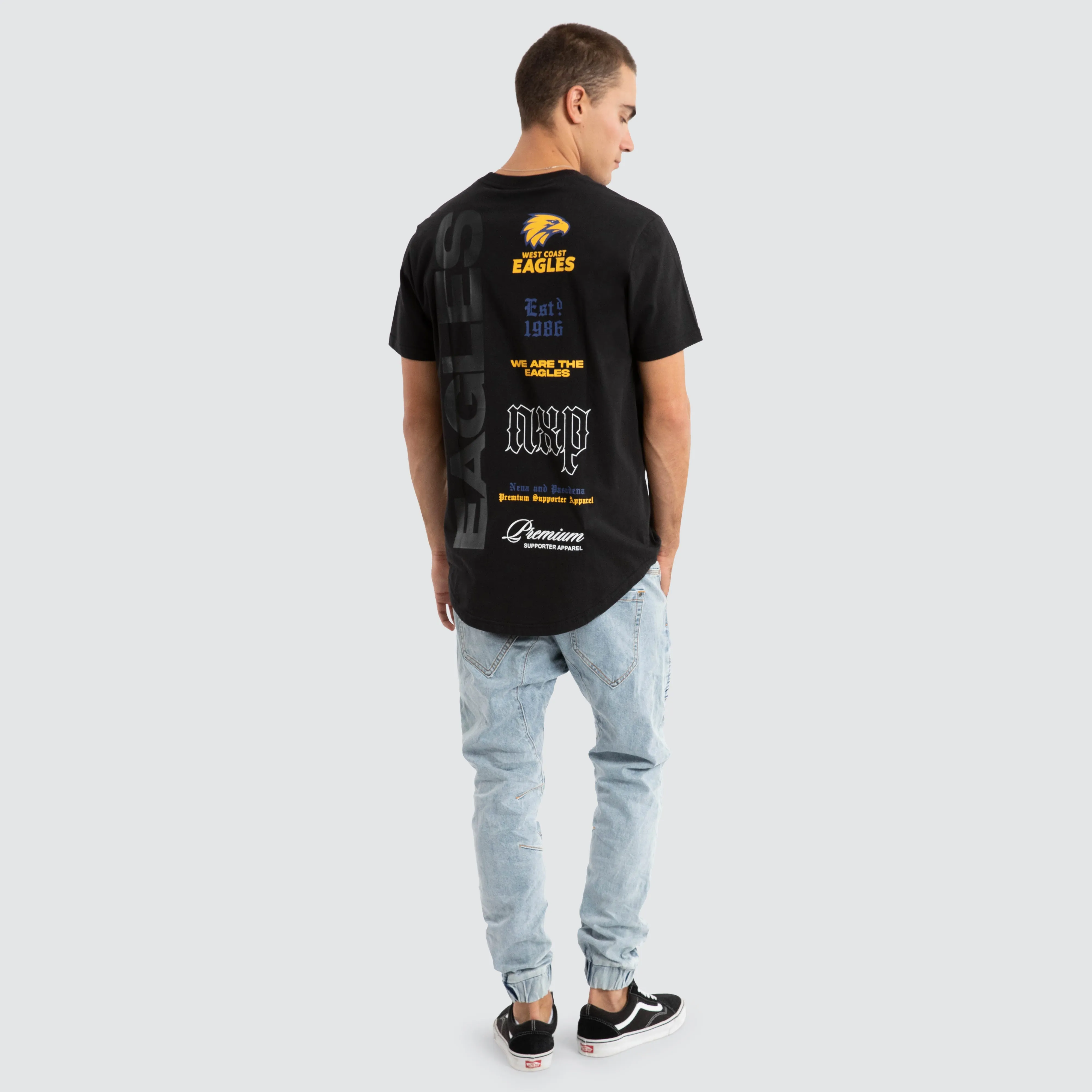 West Coast Eagles AFL Vert Tee Jet Black sold by Neverland product image thumbnail 5