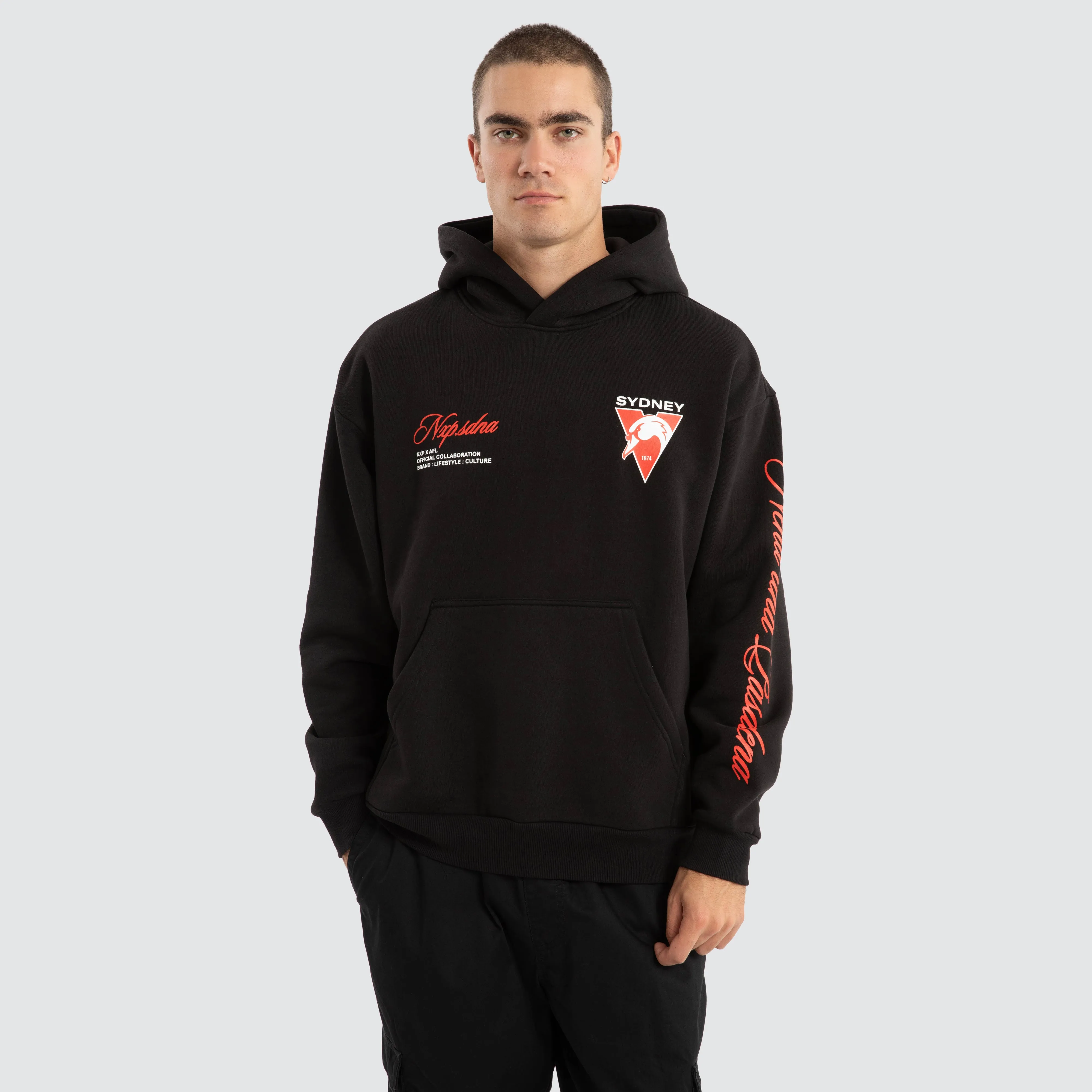 Sydney Swans AFL Season Hoodie Jet Black sold by Neverland product image thumbnail 2