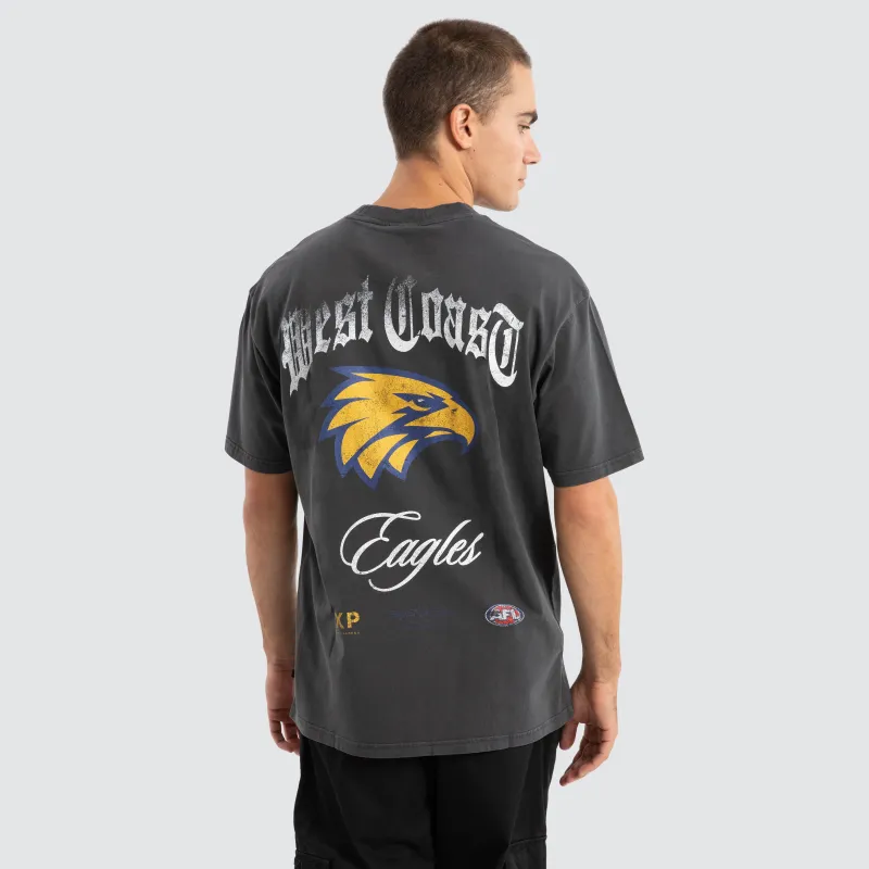 West Coast Eagles AFL Vintage Goth Tee Pigment Asphalt sold by Neverland