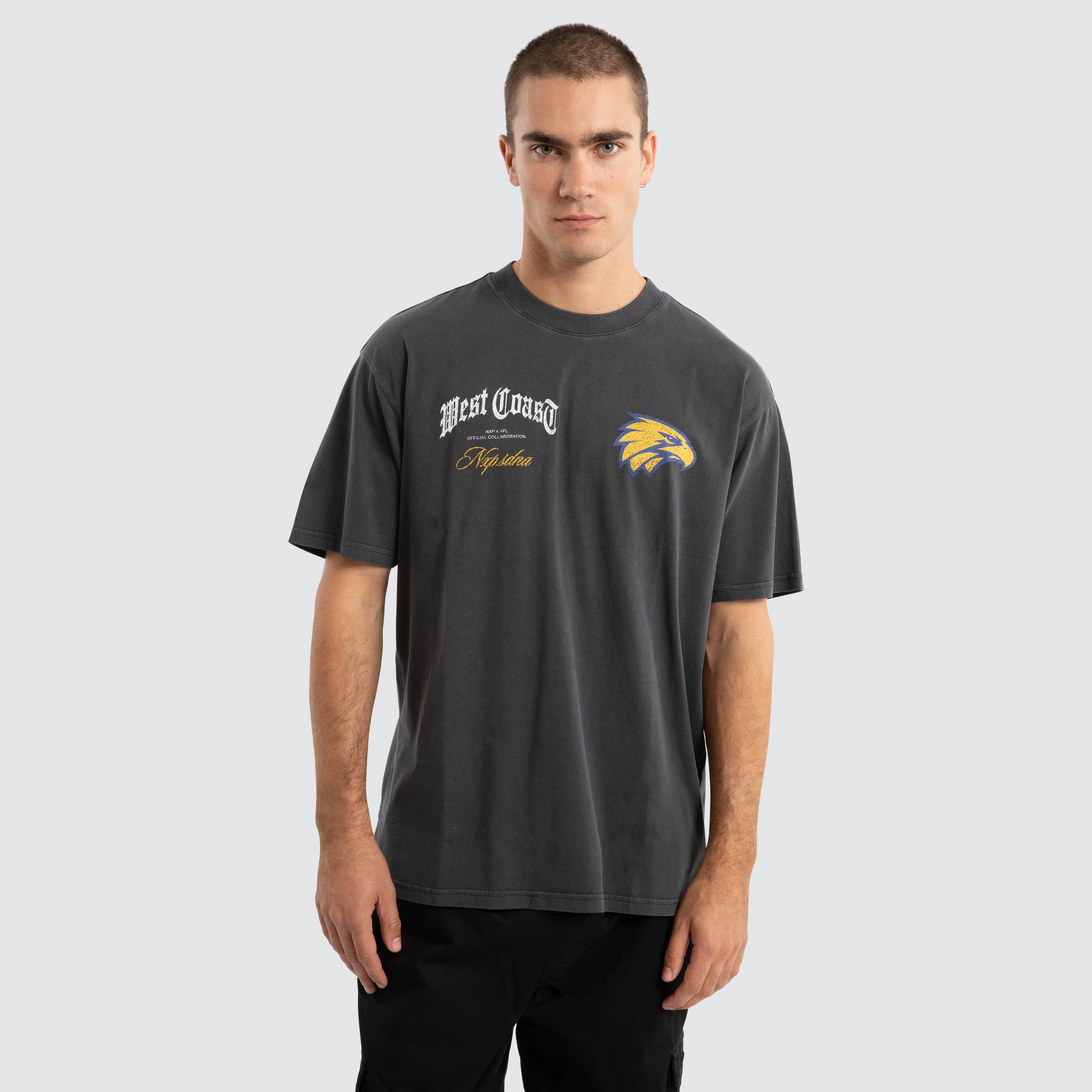 West Coast Eagles AFL Vintage Goth Tee Pigment Asphalt sold by Neverland product image thumbnail 5