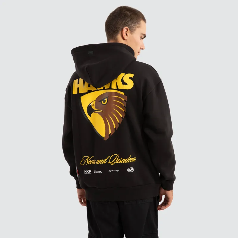 Hawthorn Hawks AFL Season Hoodie Jet Black sold by Neverland
