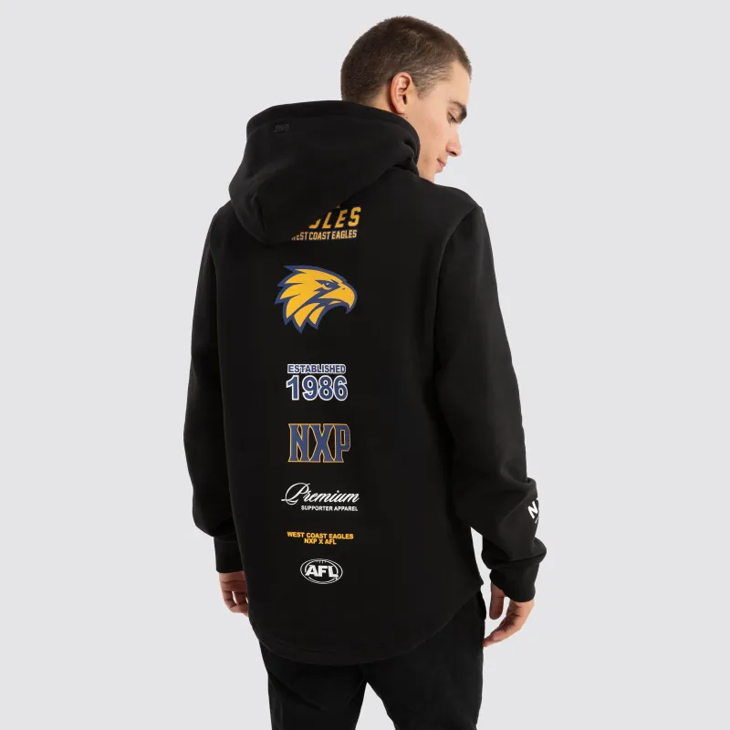 West Coast Eagles AFL Spine Hoodie Jet Black sold by Neverland