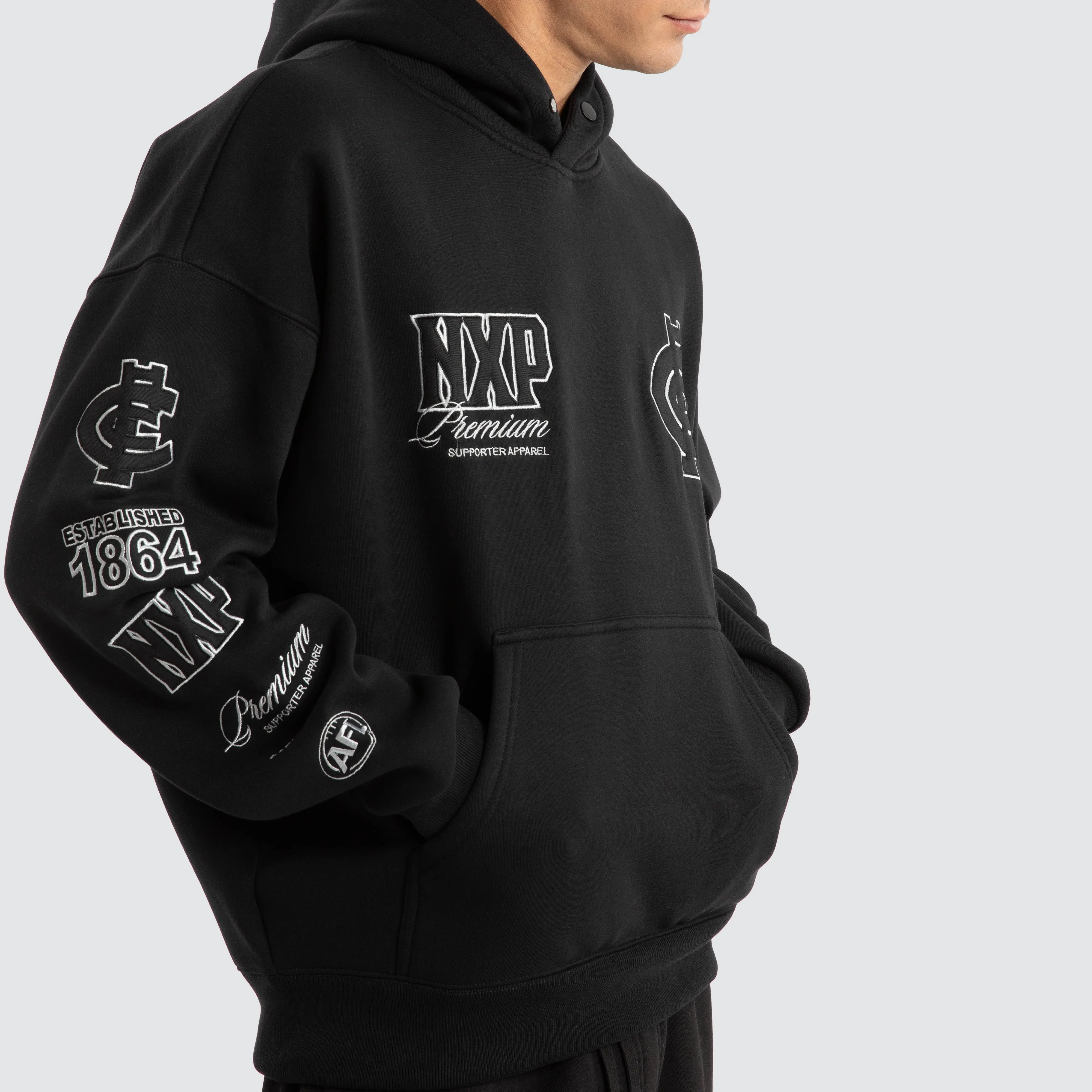 Carlton Blues AFL Mono Hoodie Jet Black sold by Neverland product image thumbnail 5