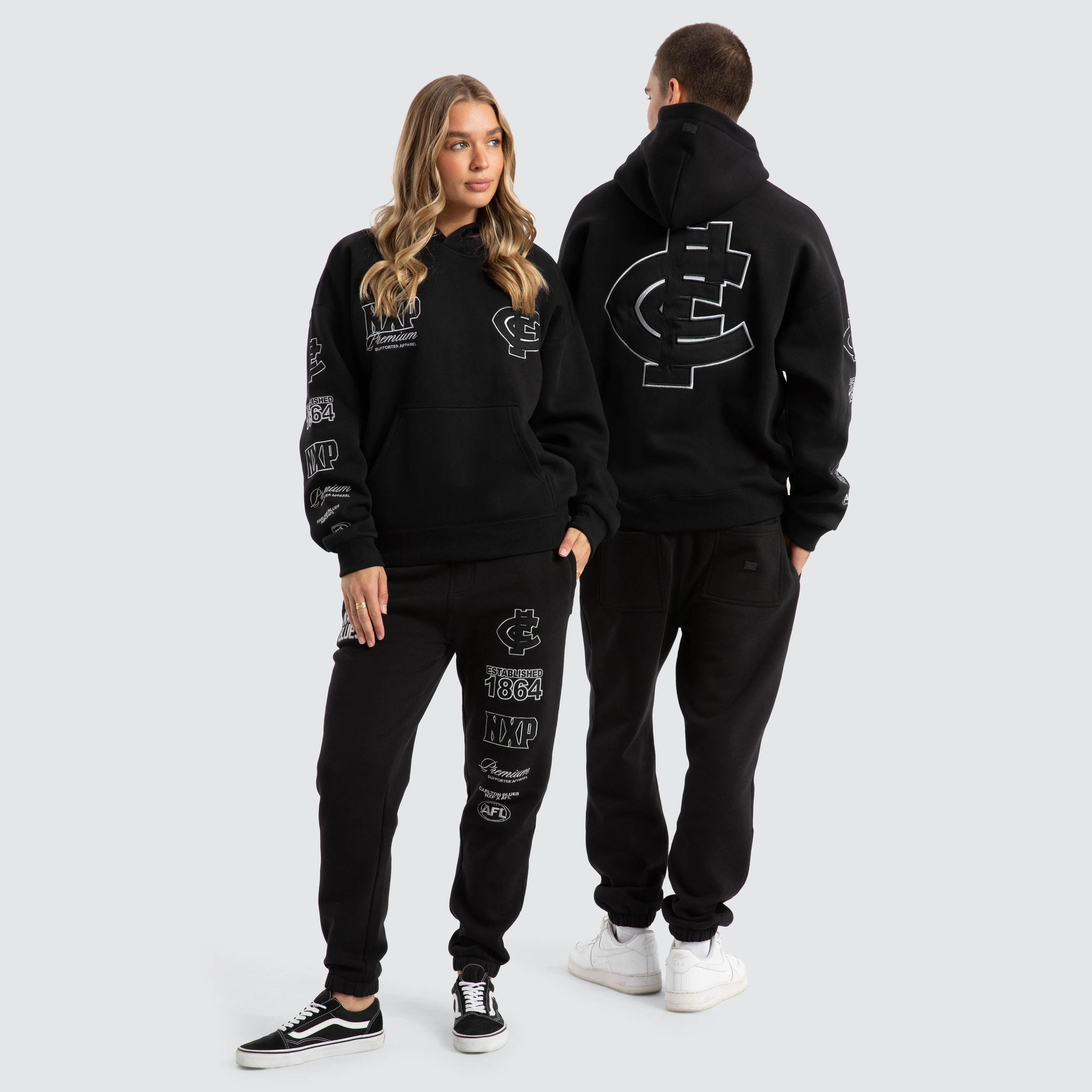 Carlton Blues AFL Mono Hoodie Jet Black sold by Neverland product image thumbnail 2