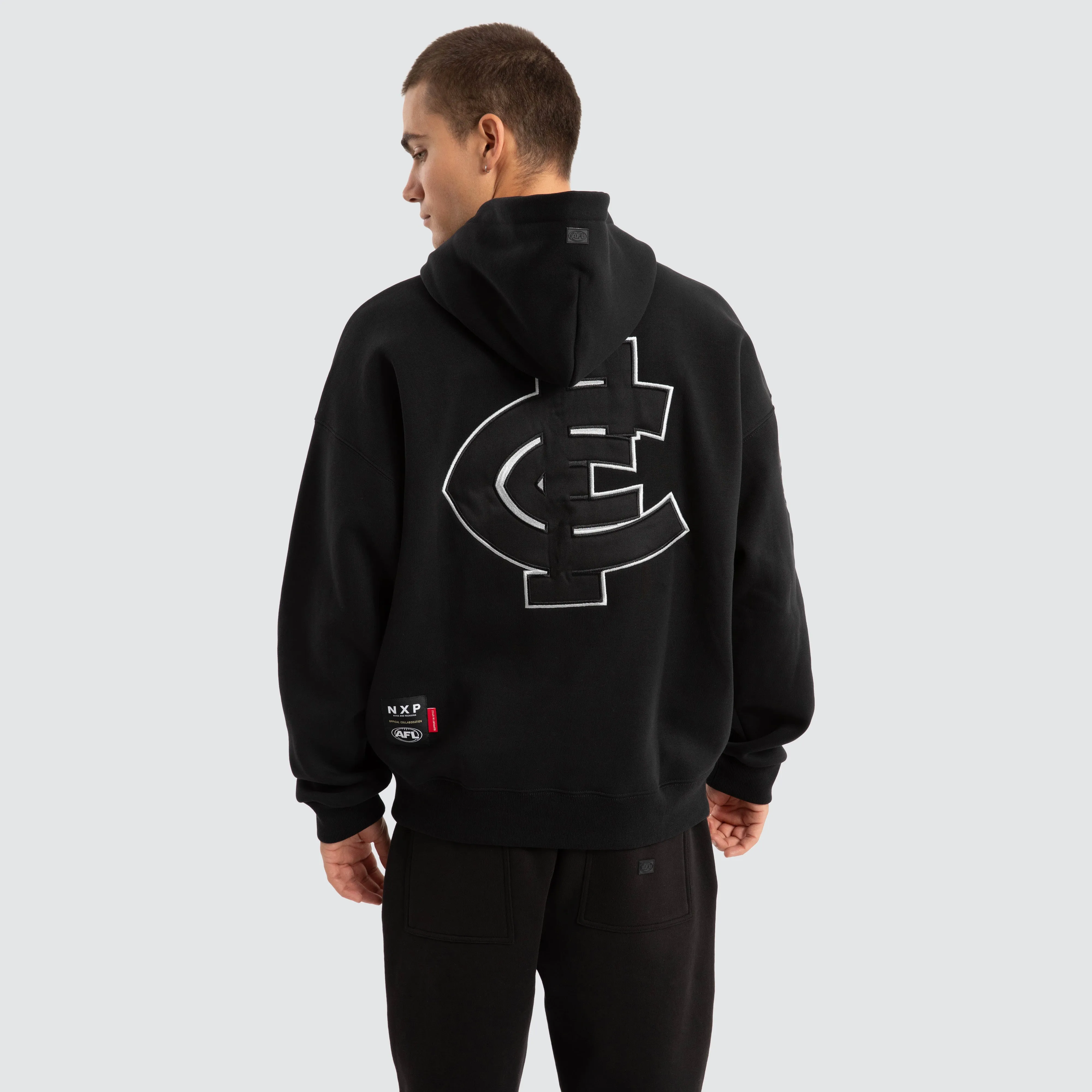 Carlton Blues AFL Mono Hoodie Jet Black sold by Neverland